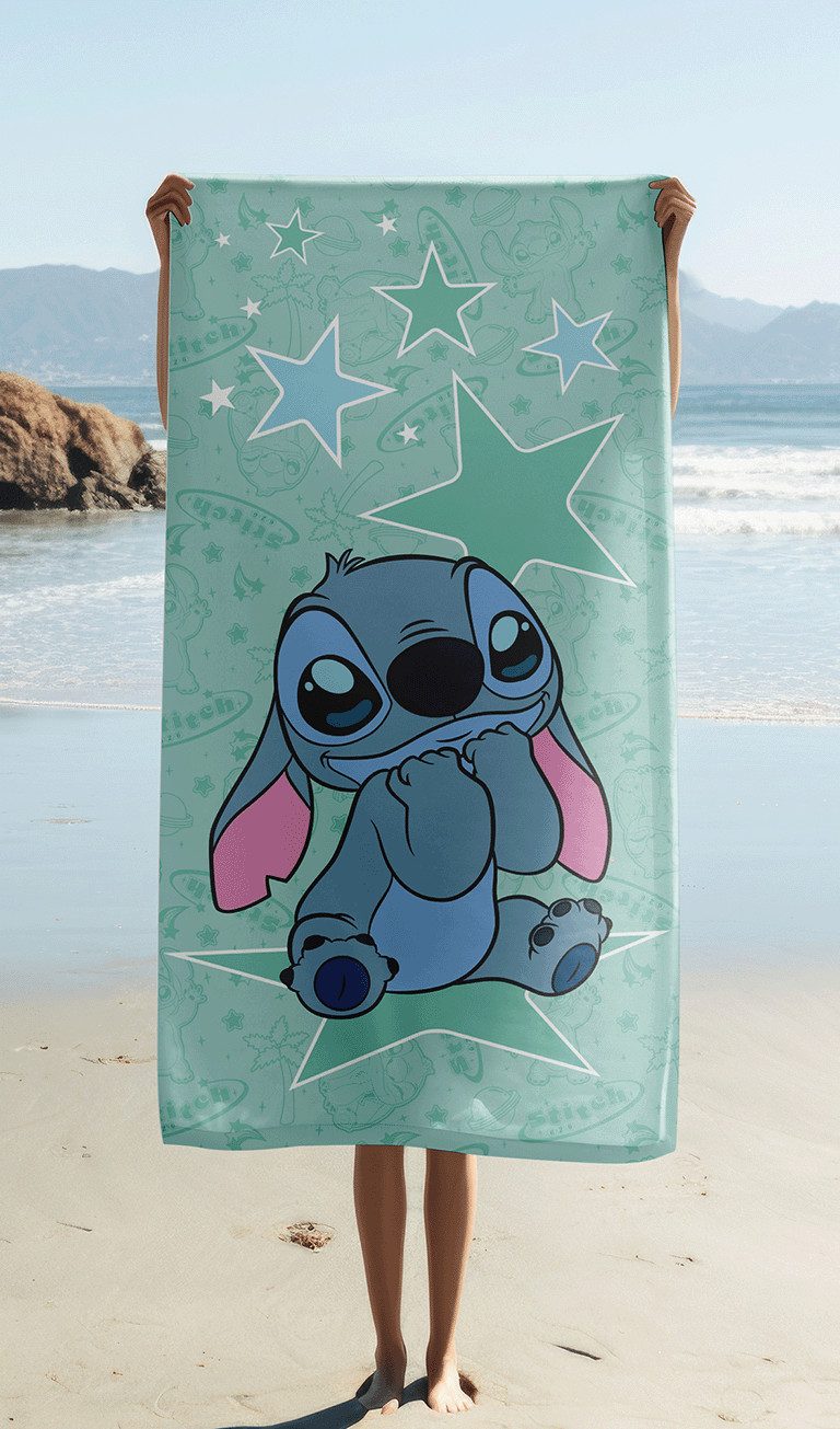 Jerry Fabrics Handtücher Disney Lilo & Stitch Badetuch Strandtuch Duschtuch 70x140cm Baumwolle, (1 Duschtuch, 1-St), Langlebig