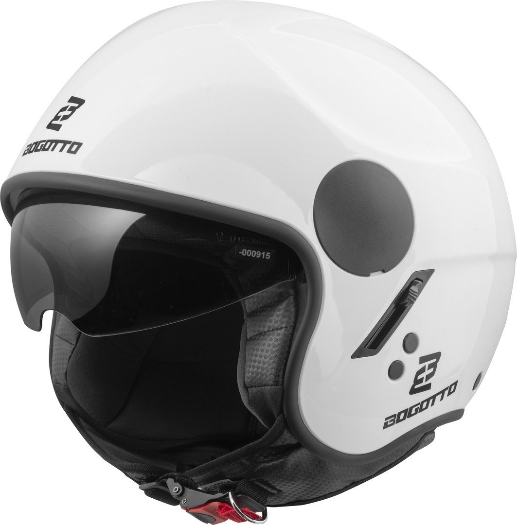 Bogotto Motorradhelm H595 SPN Jethelm, Herausnehmbares Innenfutter,integriertes Sonnenvisier