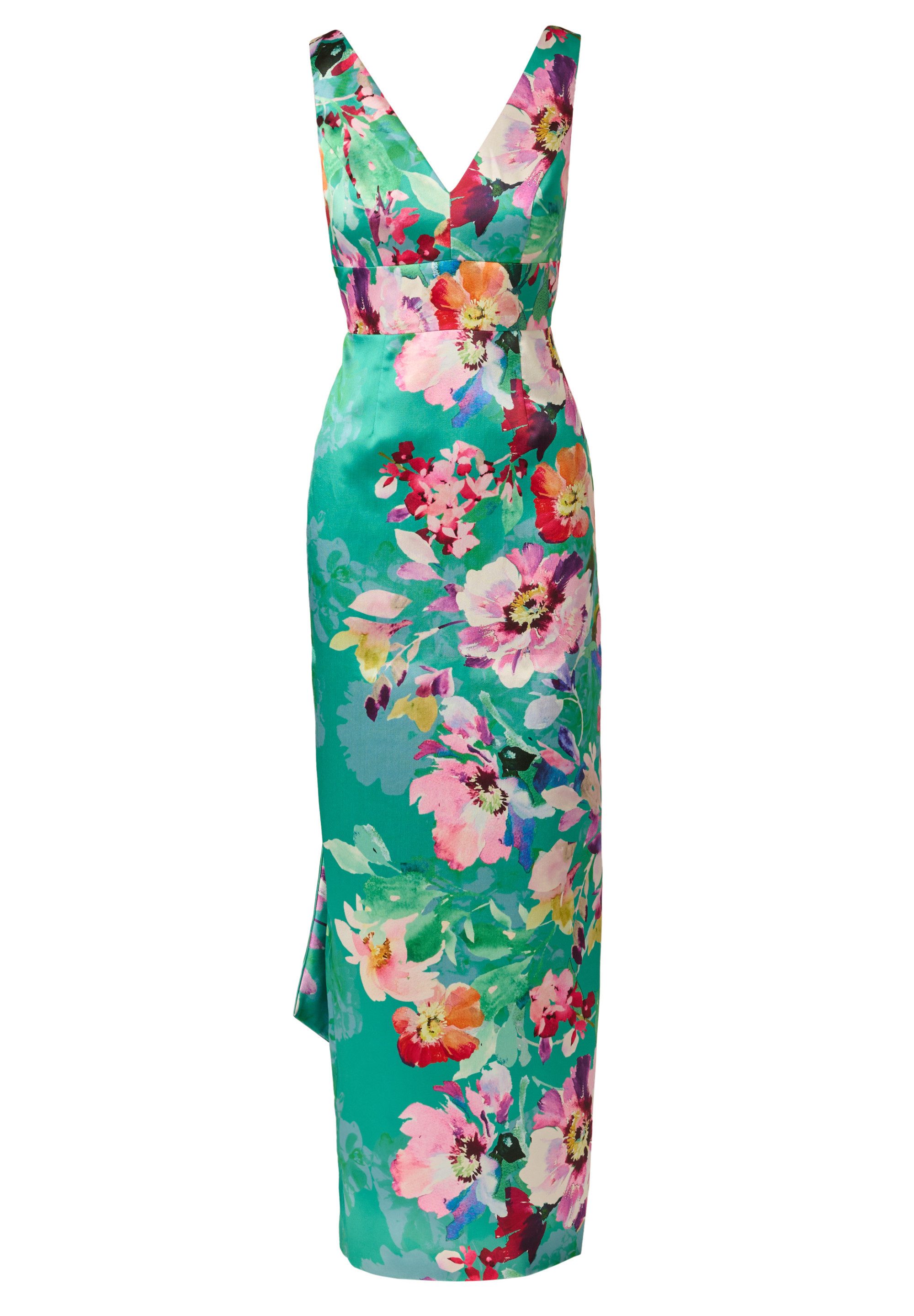Abendkleid Printed Mikado Bow Back Gown