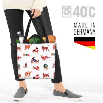 VOID Henkeltasche (1-tlg), Weihnachten Hunde Nikolaus Hunde Haustier Dackel Schäferhund Nikolaus