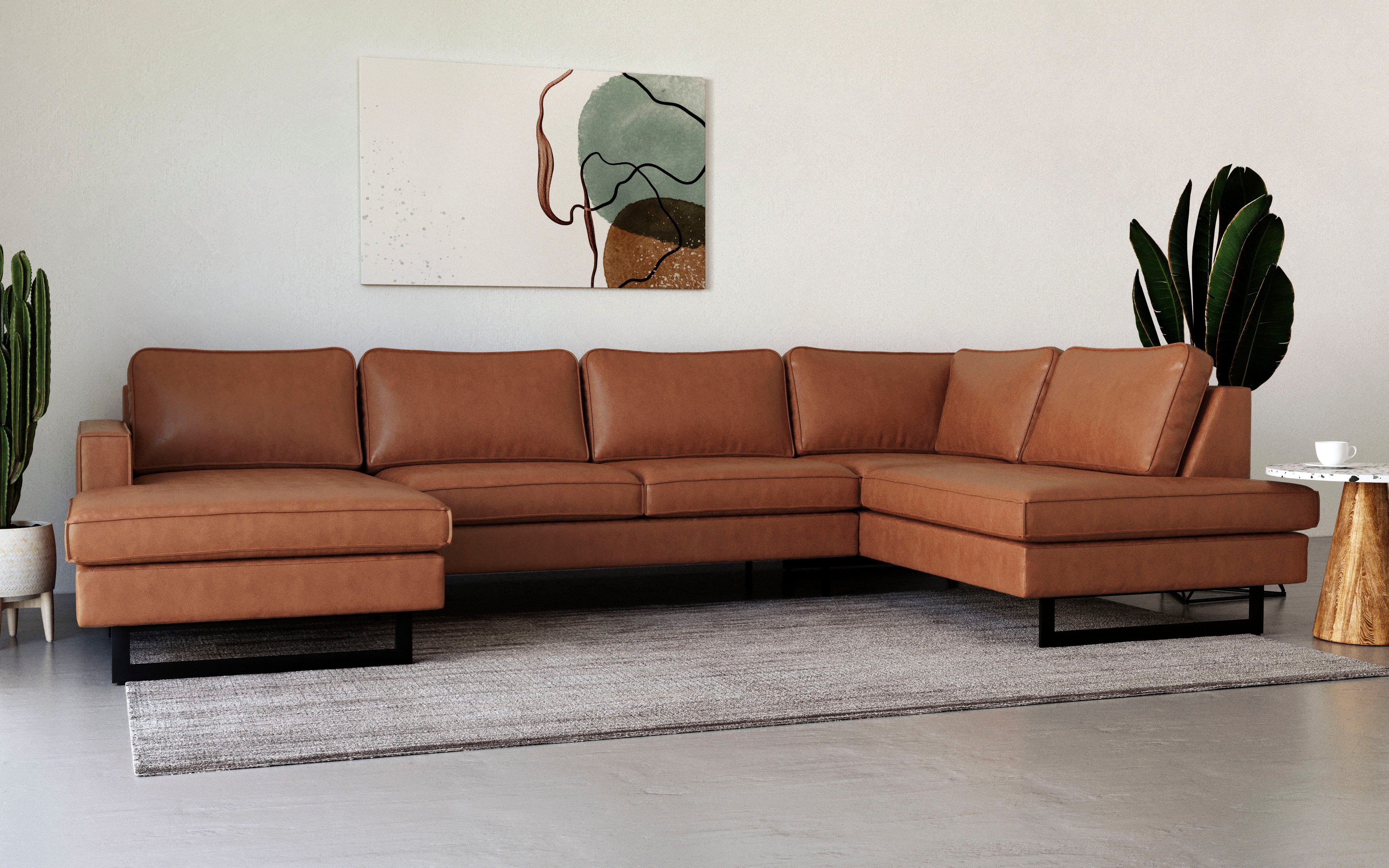 Wohnlandschaft Pinto, 350 cm, U-Form, XXL, mit Ottomanen