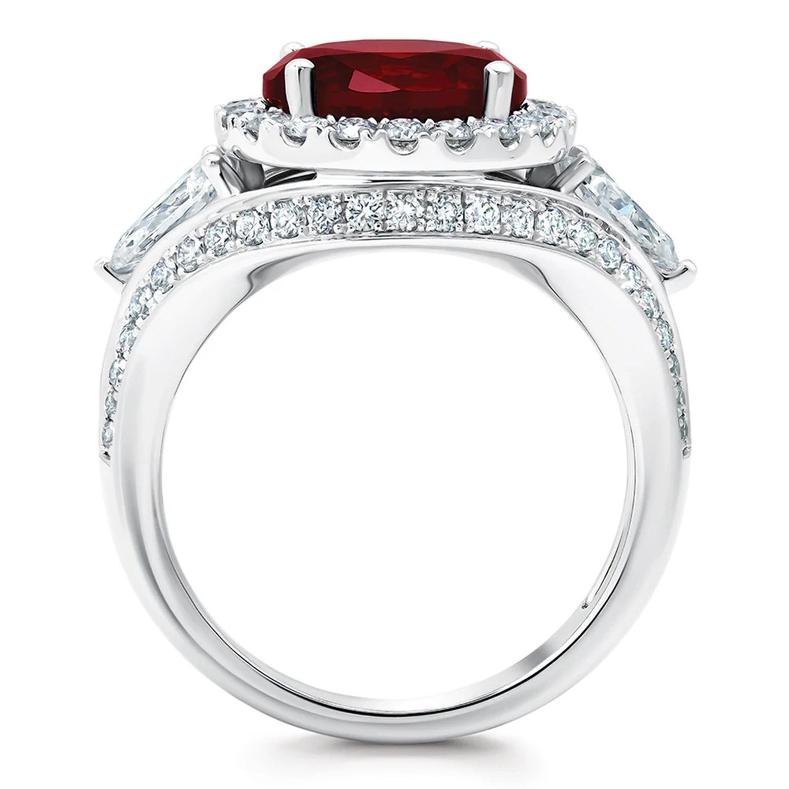 Jumpeak Diamantring Diamant Ring Damen,Rubinring, 3,5ct,Verlobungsring,Eheringe,585er Gold, GRC-Zertifikat,ring mit stein,mutter tochter geschenk,damen geschenk