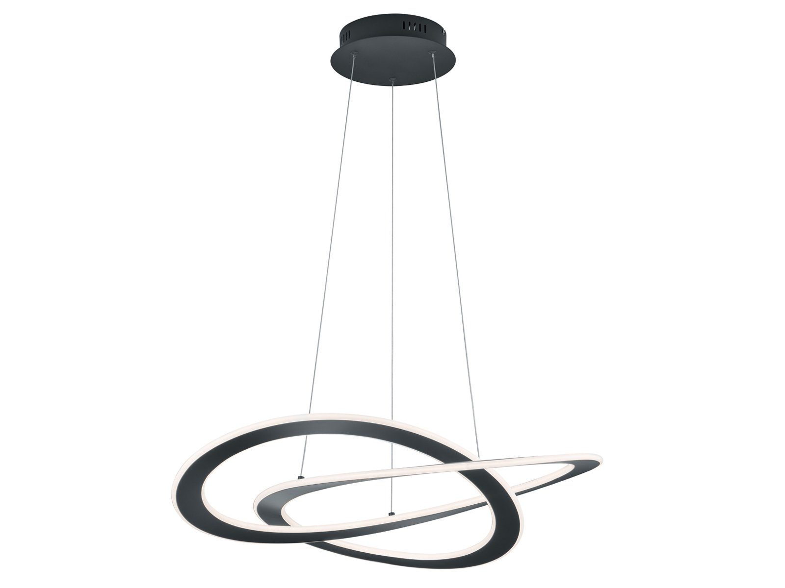 TRIO Leuchten LED Pendelleuchte, Dimmfunktion, LED fest integriert, Warmweiß, große ausgefallene Lampe für über-n Esstisch & Treppenhaus, Anthrazit