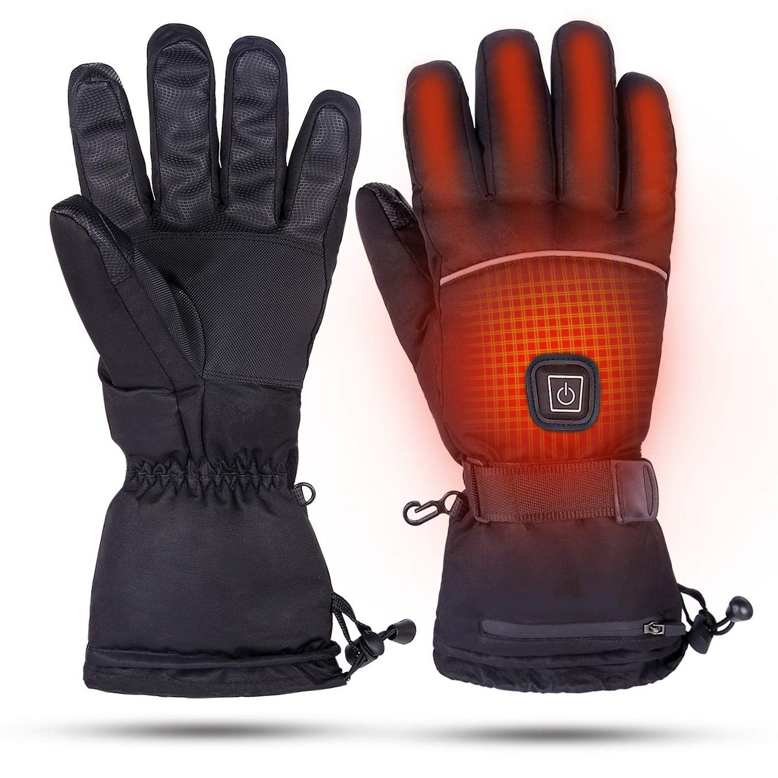 Rosnek Elektriker-Handschuhe Beheizt, 3 Stufen, wasserdicht, für Jagd Wandern Ski Winterarbeit (1 Paar) Touchscreen, Batterie | Handschuhe