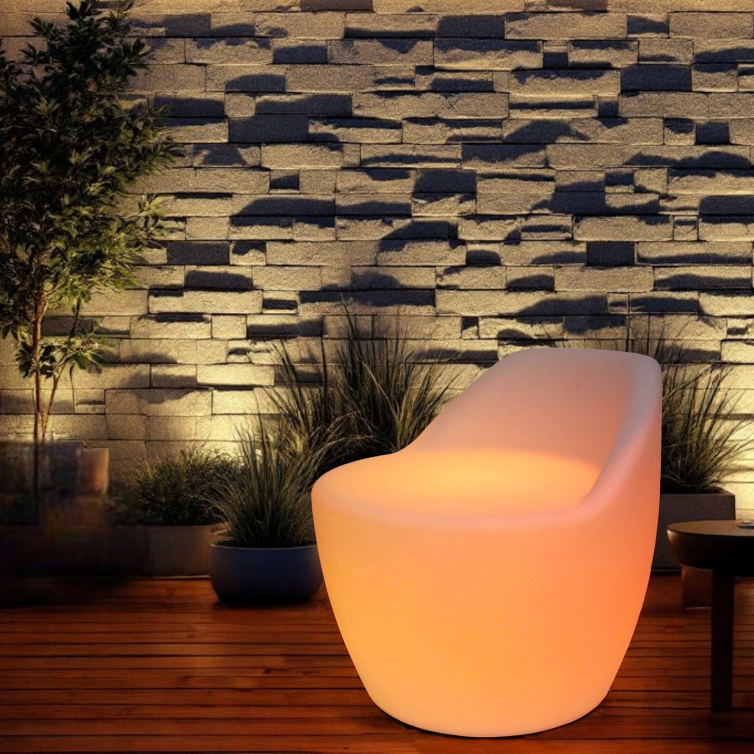 Arnusa Cocktailsessel mit LED Beleuchtung Akku kabellos Lounge Möbel Sessel RGB, Fernbedienung Leuchtende Lounge-Möbel
