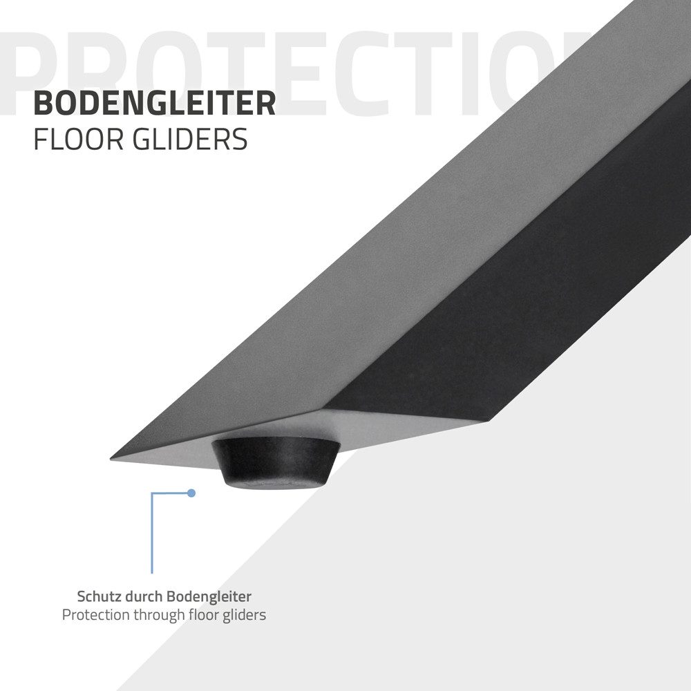 ECD Germany Tischbein 2x Tischbeine X-Design aus pulverbeschichtetem Stahl Industriedesign, Tischgestell Kreuzgestell 60x72 cm Metall Tischkufen Möbelfüße – Bild 5 von 5
