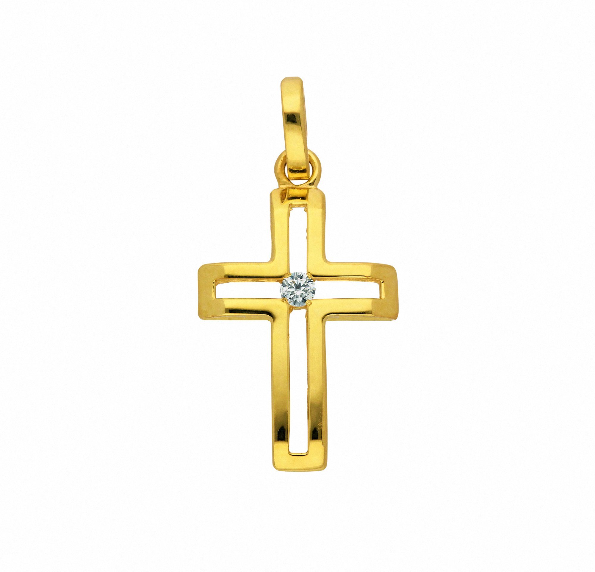 Top-Design Adelia´s Kette ohne Anhänger 333 Anhänger Set mit Halskette Kreuz - Schmuckset mit Gold Zirkonia