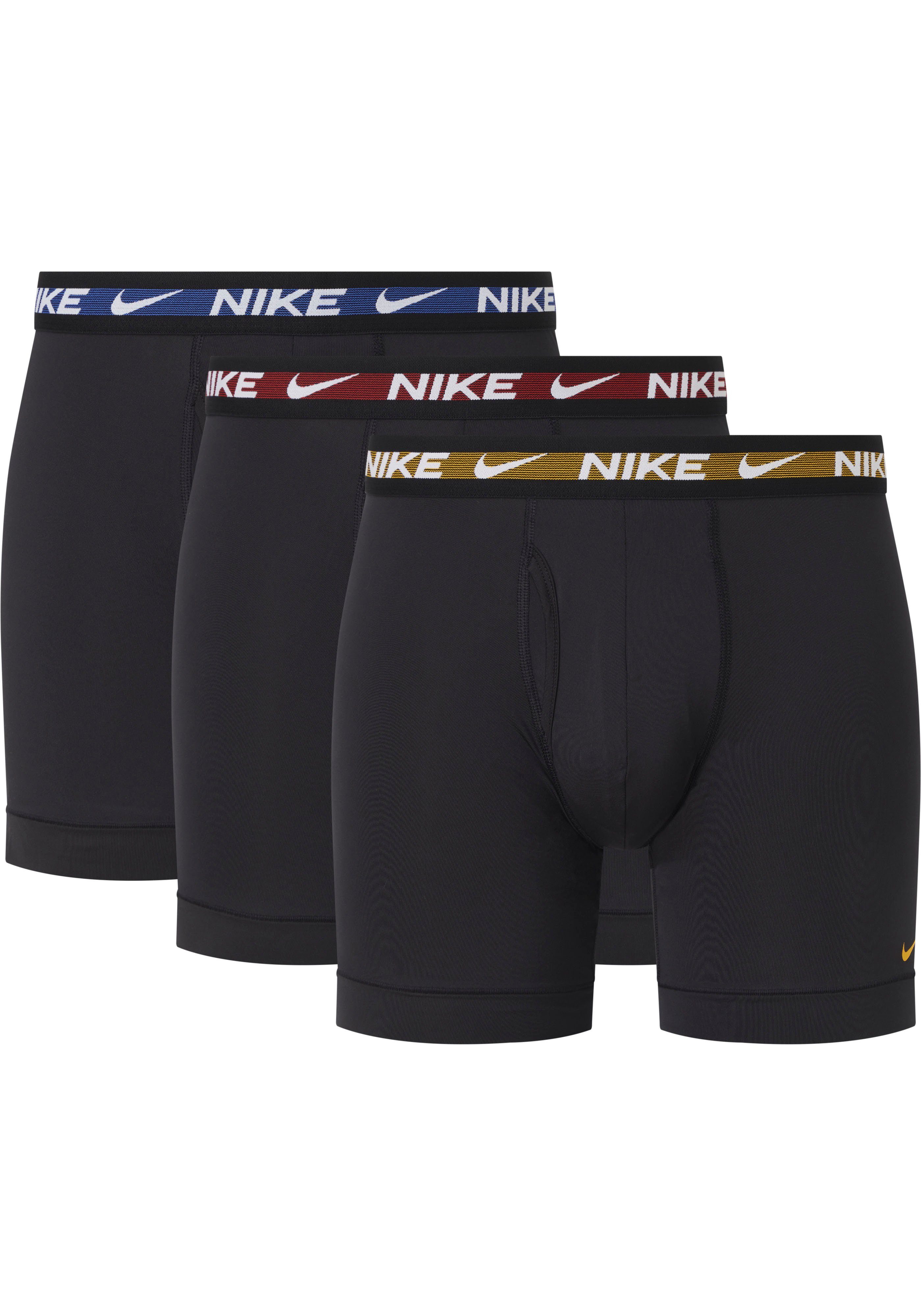 NIKE Underwear Boxer BOXER BRIEF 3PK (Packung, 3-St., 3er-Pack) mit Logo-Elastikbund BLACK/UNI-RED/UNI-GOLD/GAME-ROYAL