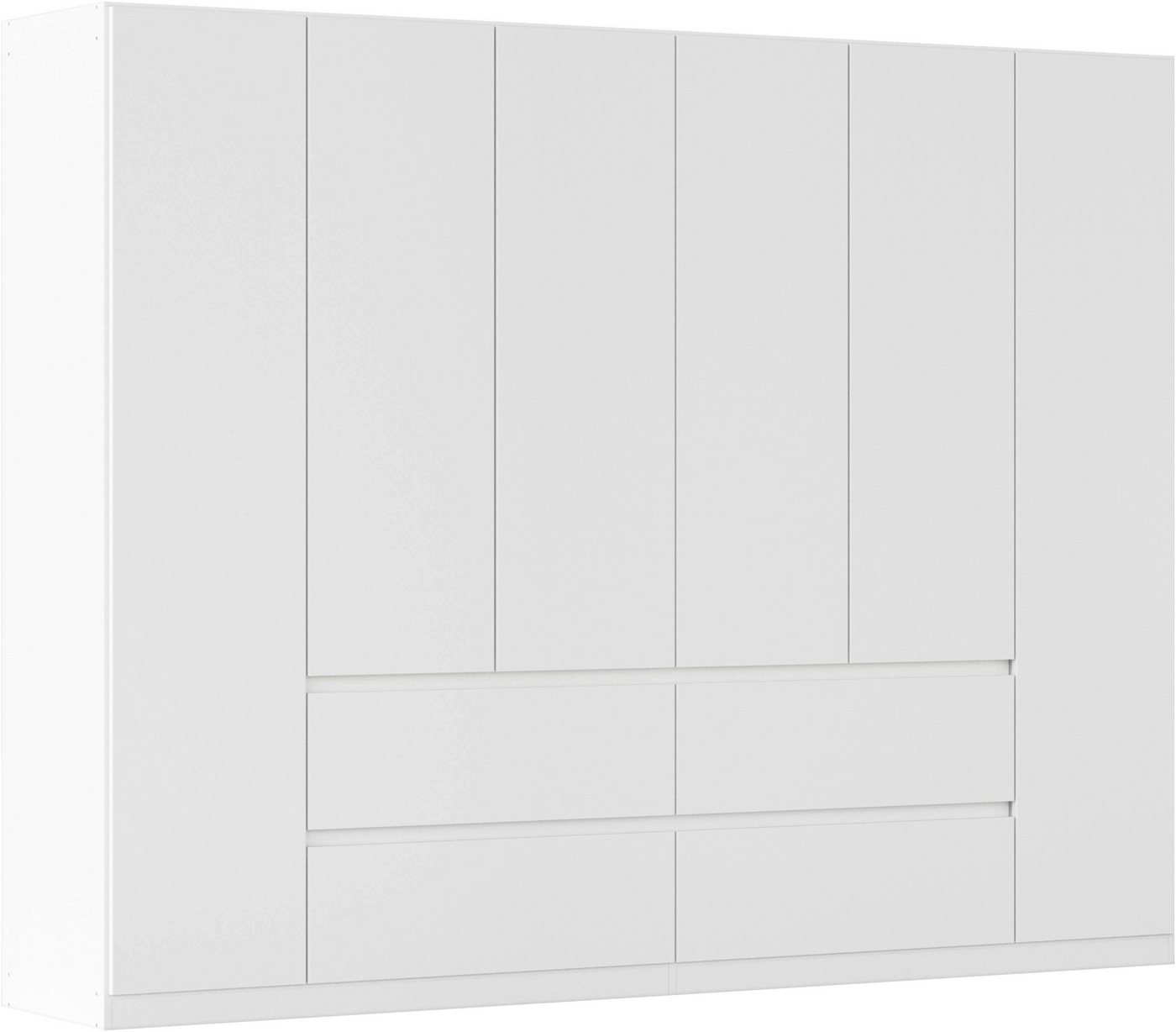 rauch Drehtürenschrank Mehrzweckschrank Aktenschrank Mietswohnung Garderobe MAINZ 271cm breit (3 verschiedene Ausstattungen BASIC/CLASSIC/PREMIUM (inkl. SOFT-CLOSE) grifflose Front, Außentüren mit Push-to-Open Funktion MADE IN GERMANY