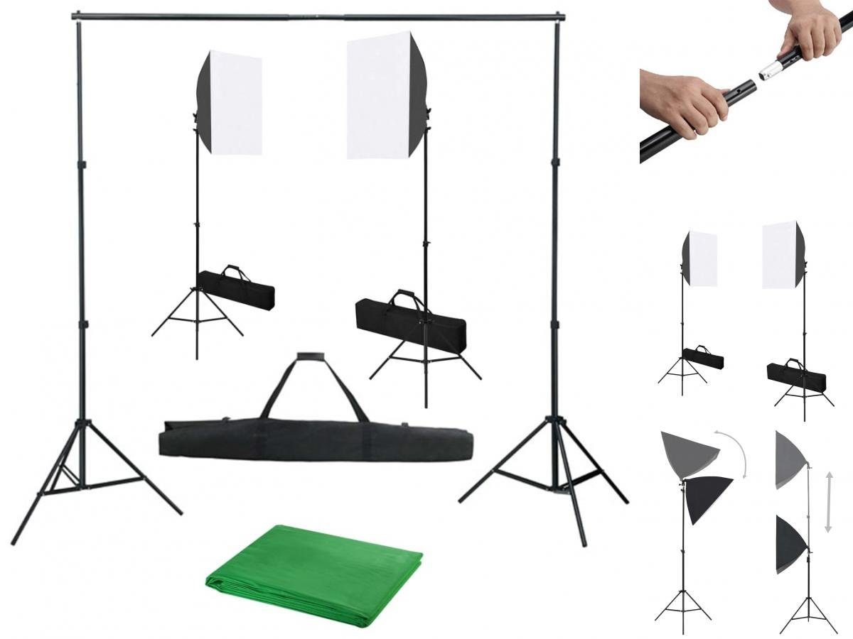 Set Hintergrund Fotohintergrund vidaXL und Fotostudio mit Softbox-Leuchten