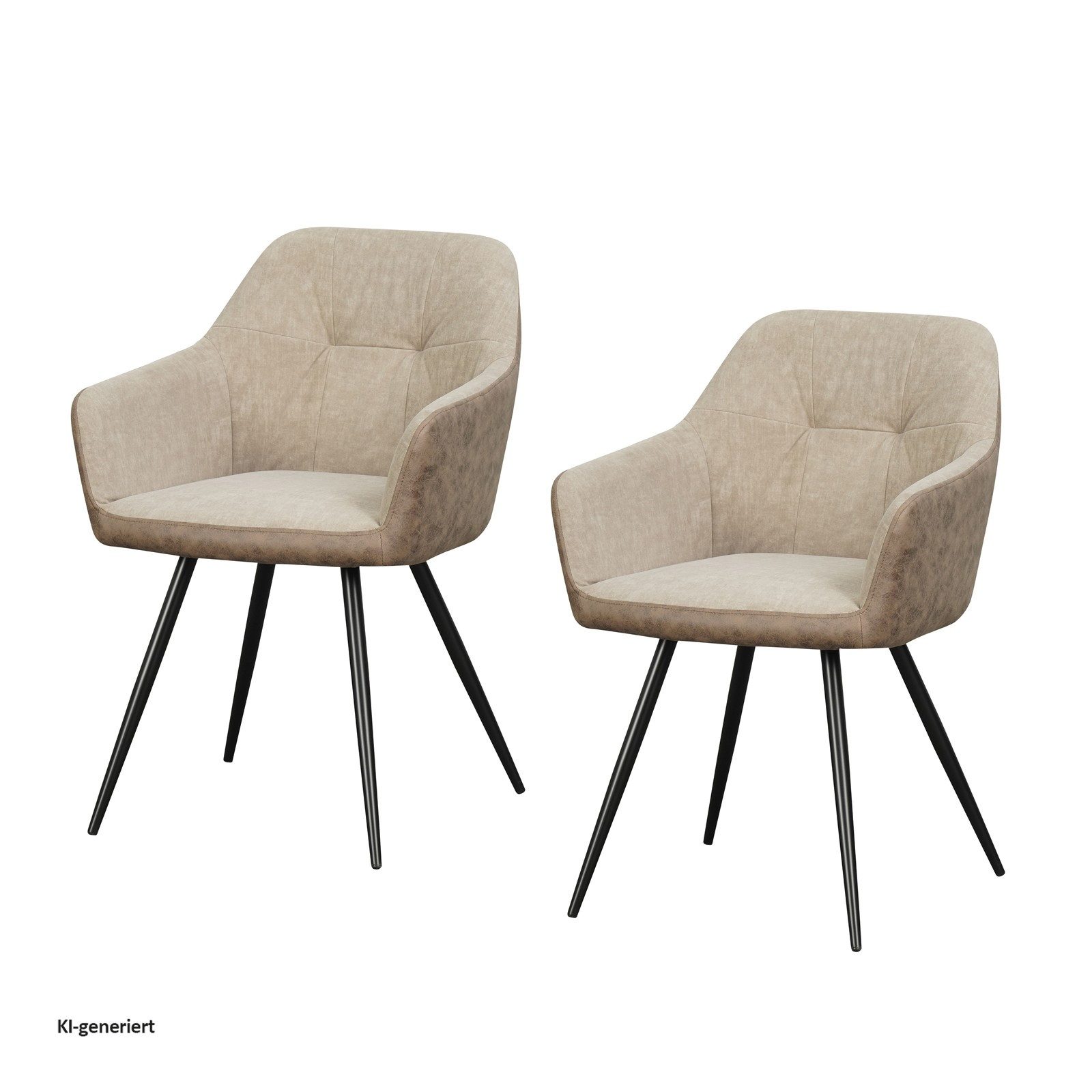 HTI-Living Esszimmerstuhl Esszimmerstuhl 2er Set Antikbraun/Taupe Joschka (Set, 2 St), Küchenstuhl