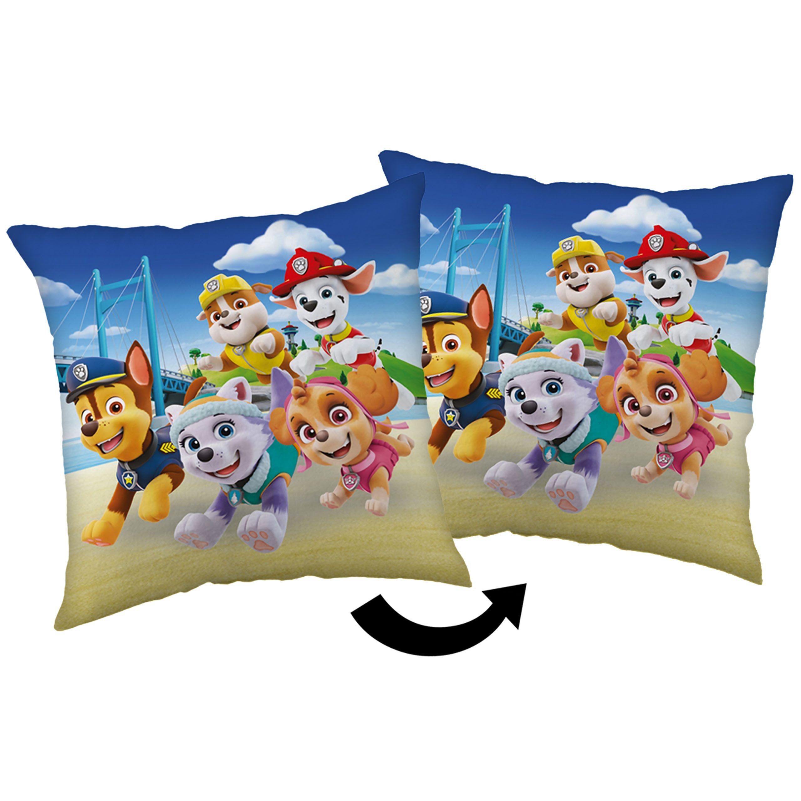 PAW PATROL Kopfkissen Paw Patrol Quadratisches Kissen, Zierkissen 40x40 cm