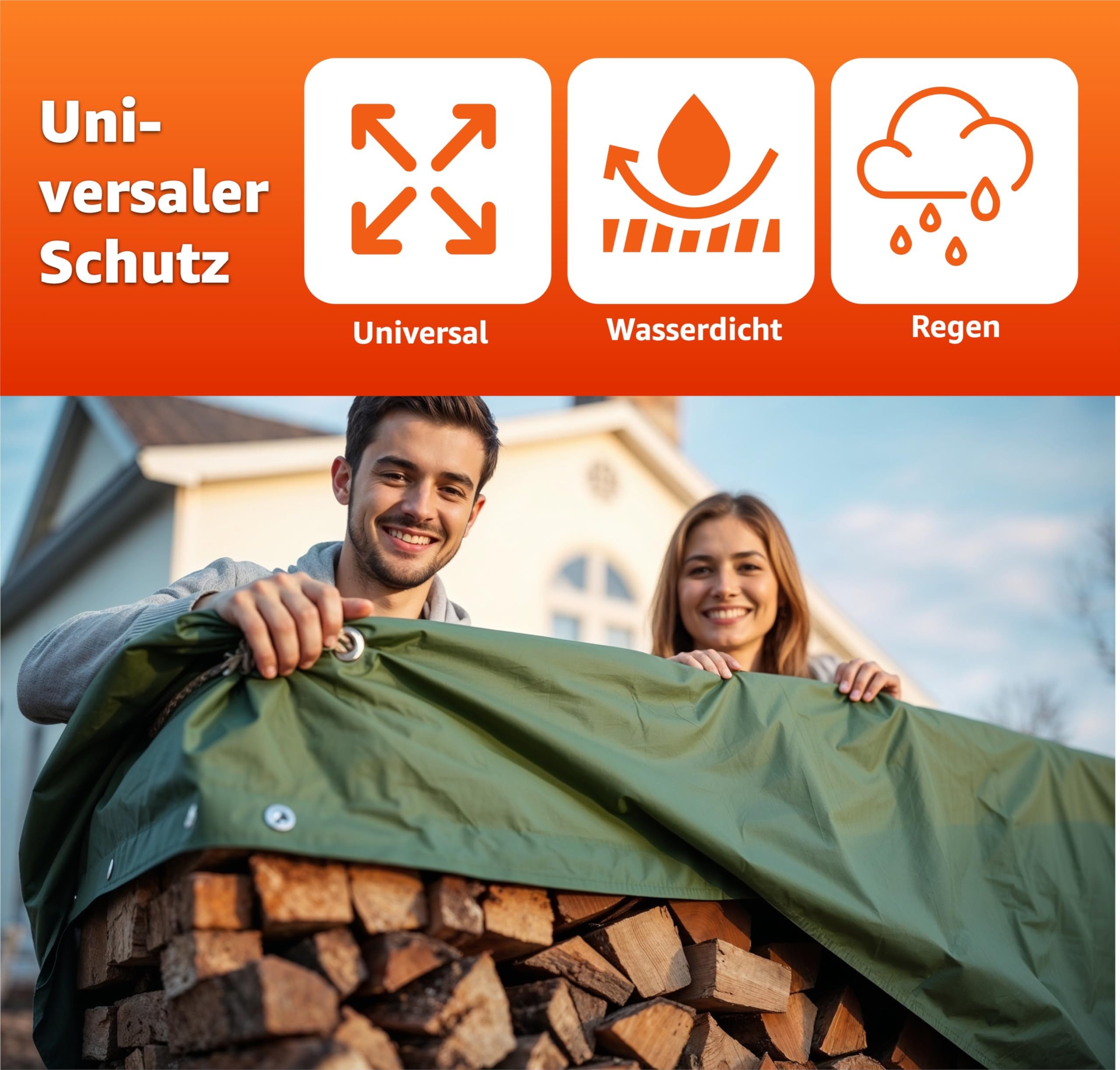 Gartiva® Schutzplane Plane 150 g/m² grün - Abdeckplane & Gartenplane - wasserdicht (Packung)