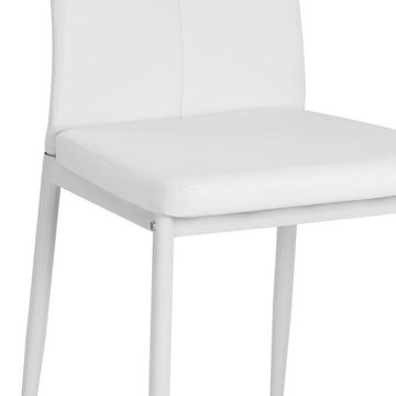 furnicato Esszimmerstuhl Esszimmerstühle 2 Stk. Weiß Kunstleder (2 St)