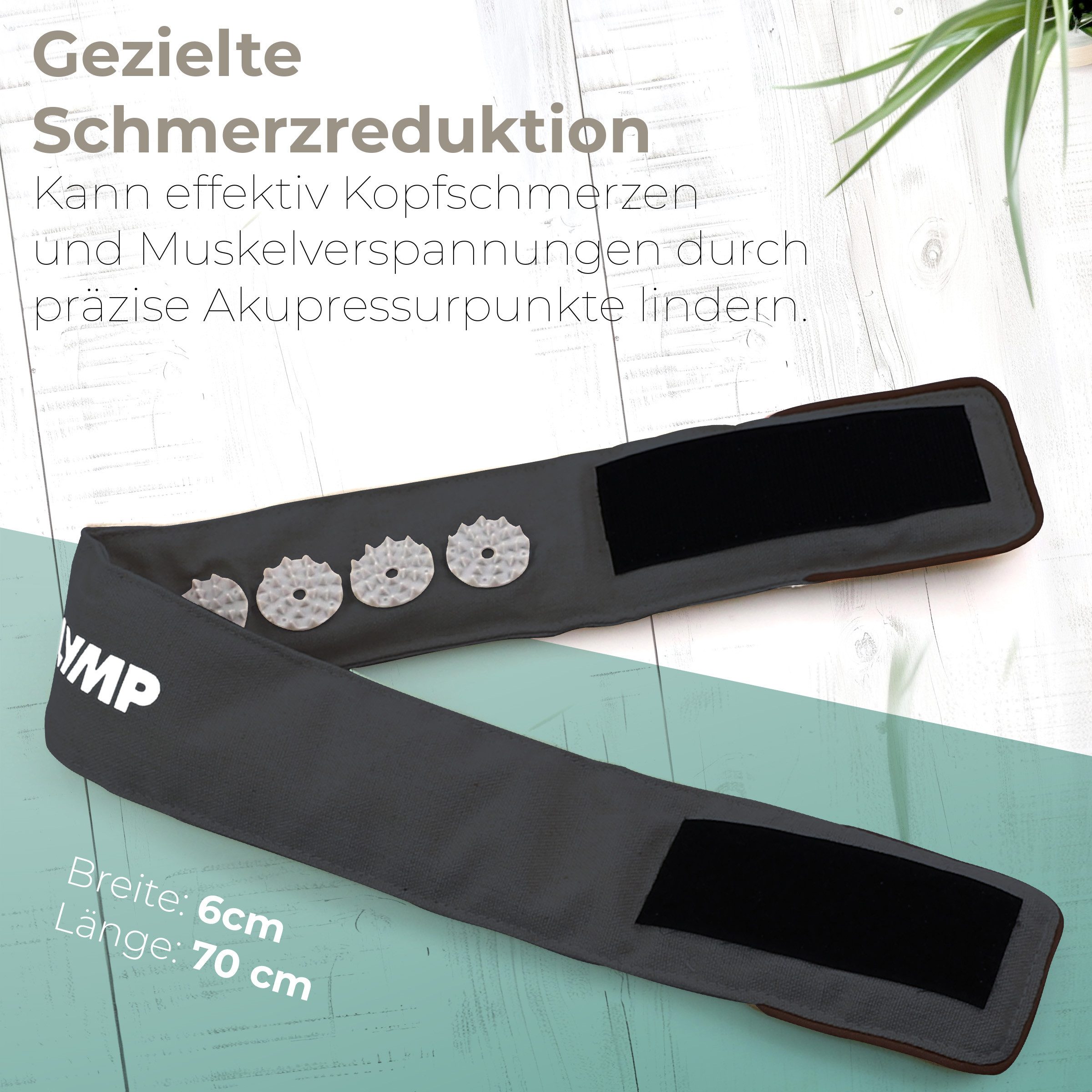 NEOLYMP Massagegerät Akupressur Stirnband – Verstellbar - Kopf-und Kiefermassage Nadelmatte, Akupressur - Vielseitige Stimulation zur gezielten Anwendung, Akupunktur Kopfmassage - Verstellbar