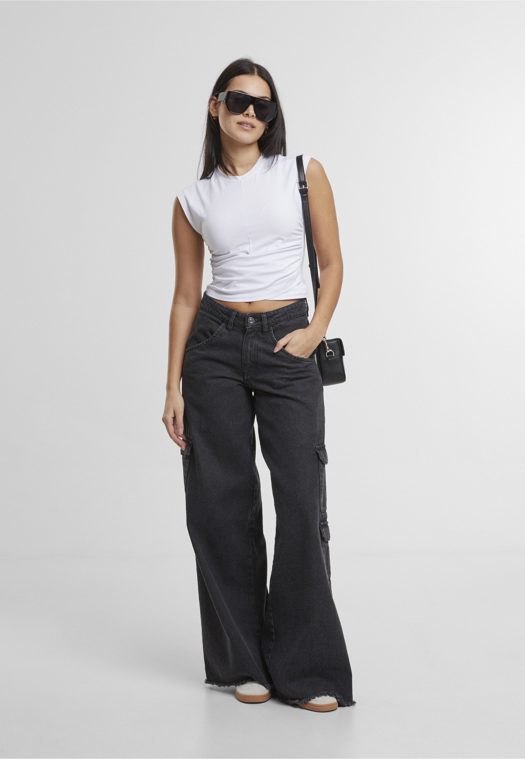URBAN CLASSICS T-Shirt Urban Classics Ladies Cropped Wrapped Top (1-tlg)