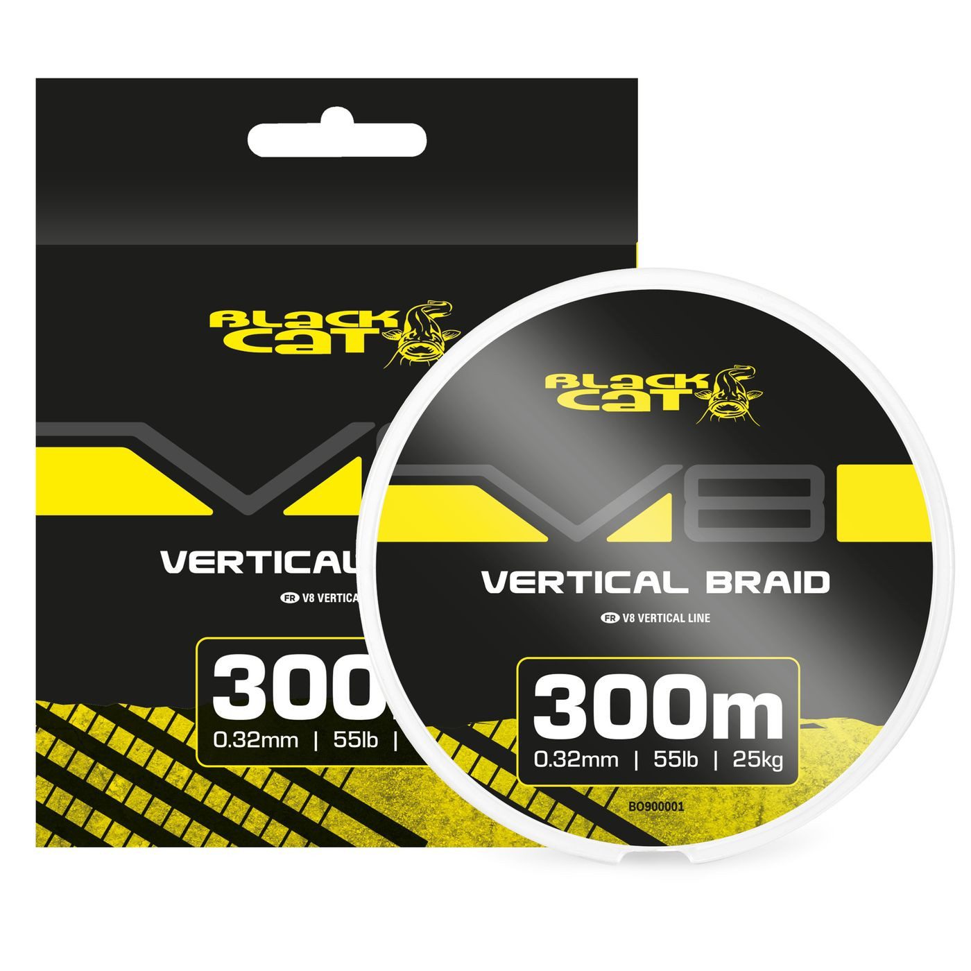 Angelschnur Black Cat V8 Vertical Schnur 0.32mm 25kg - geflochtene Angelschnur