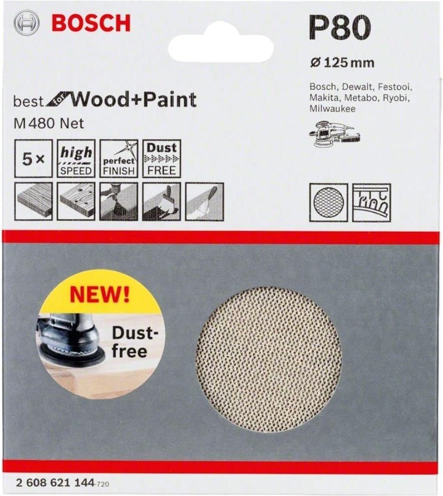 P80 BOSCH 5 M480 Ø and Paint Bohrfutter Stück Wood Bosch Schleifblatt Professional