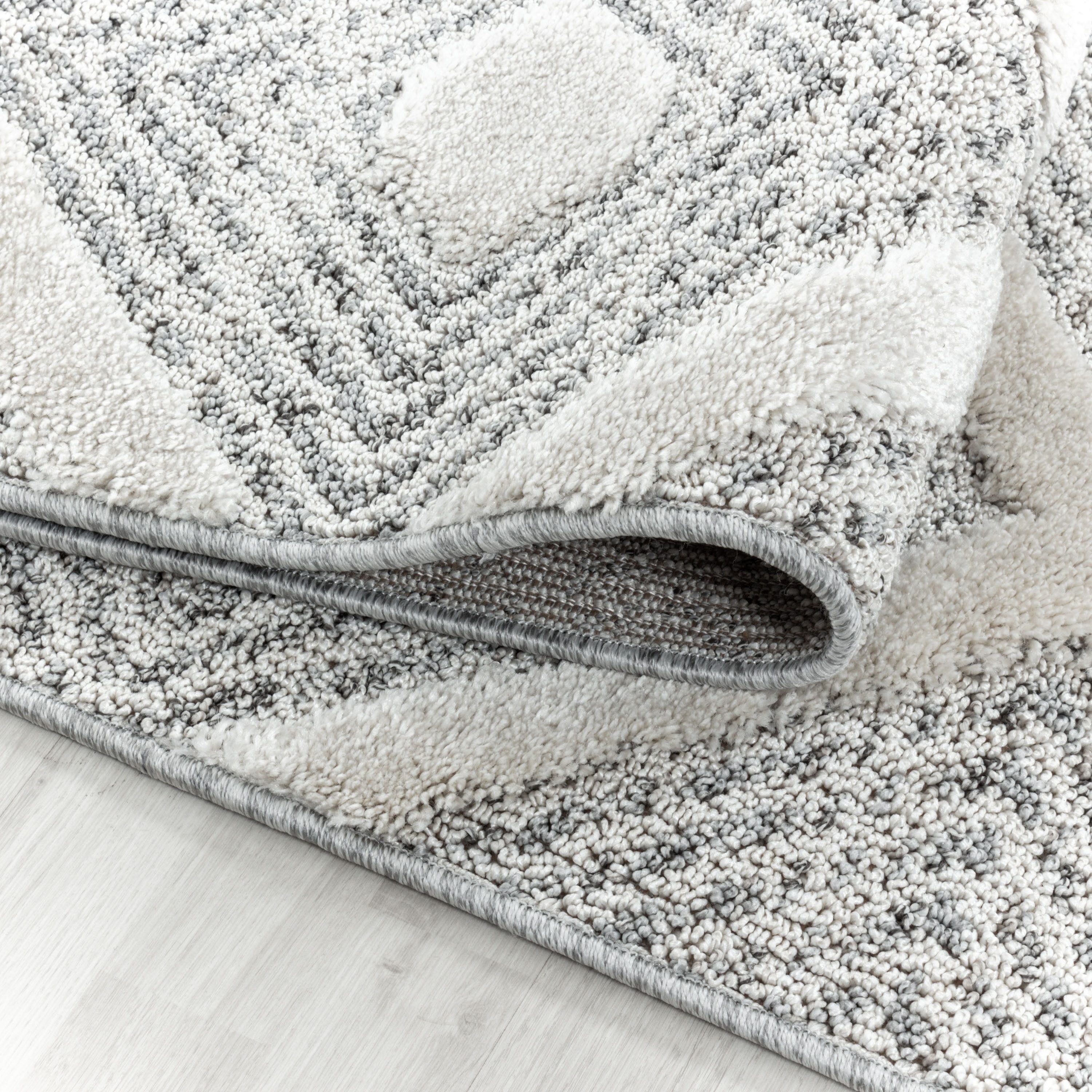 KADIMA DESIGN Teppich TALFER Hoch-Tief 3D-Effekt Wohnzimmer Schlafzimmer Waschbar Elegant, Läufer, Höhe: 22 mm, 60x110 cm, Wohnzimmerteppich Esszimmer Strapazie – Bild 5 von 5