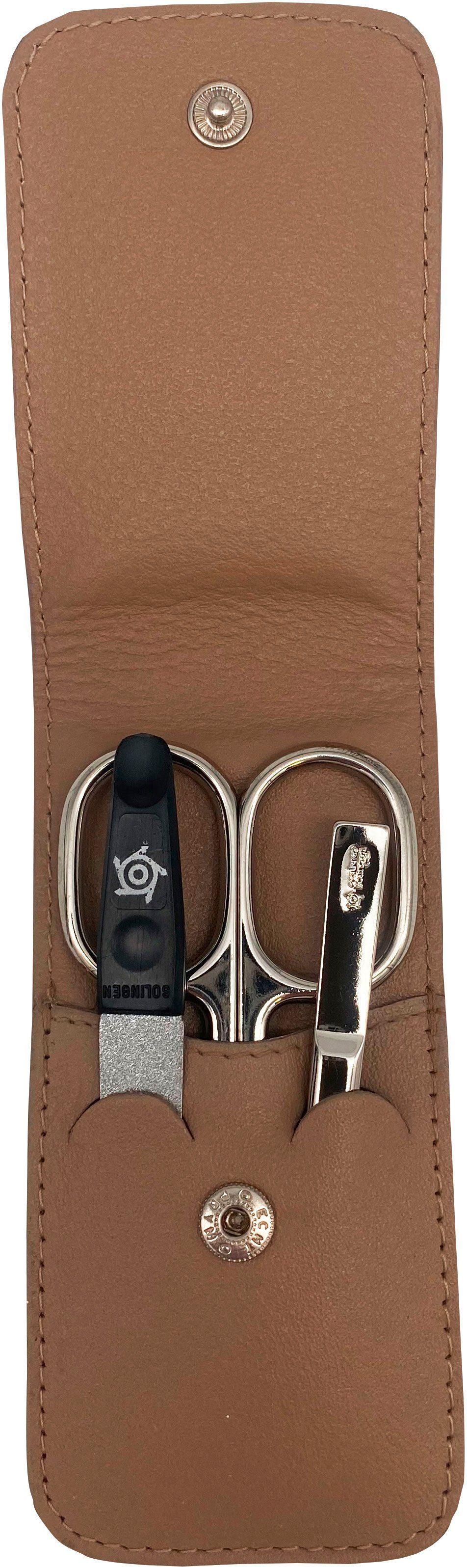 PFEILRING Maniküre-Etui, 3 tlg., beige Nappaleder