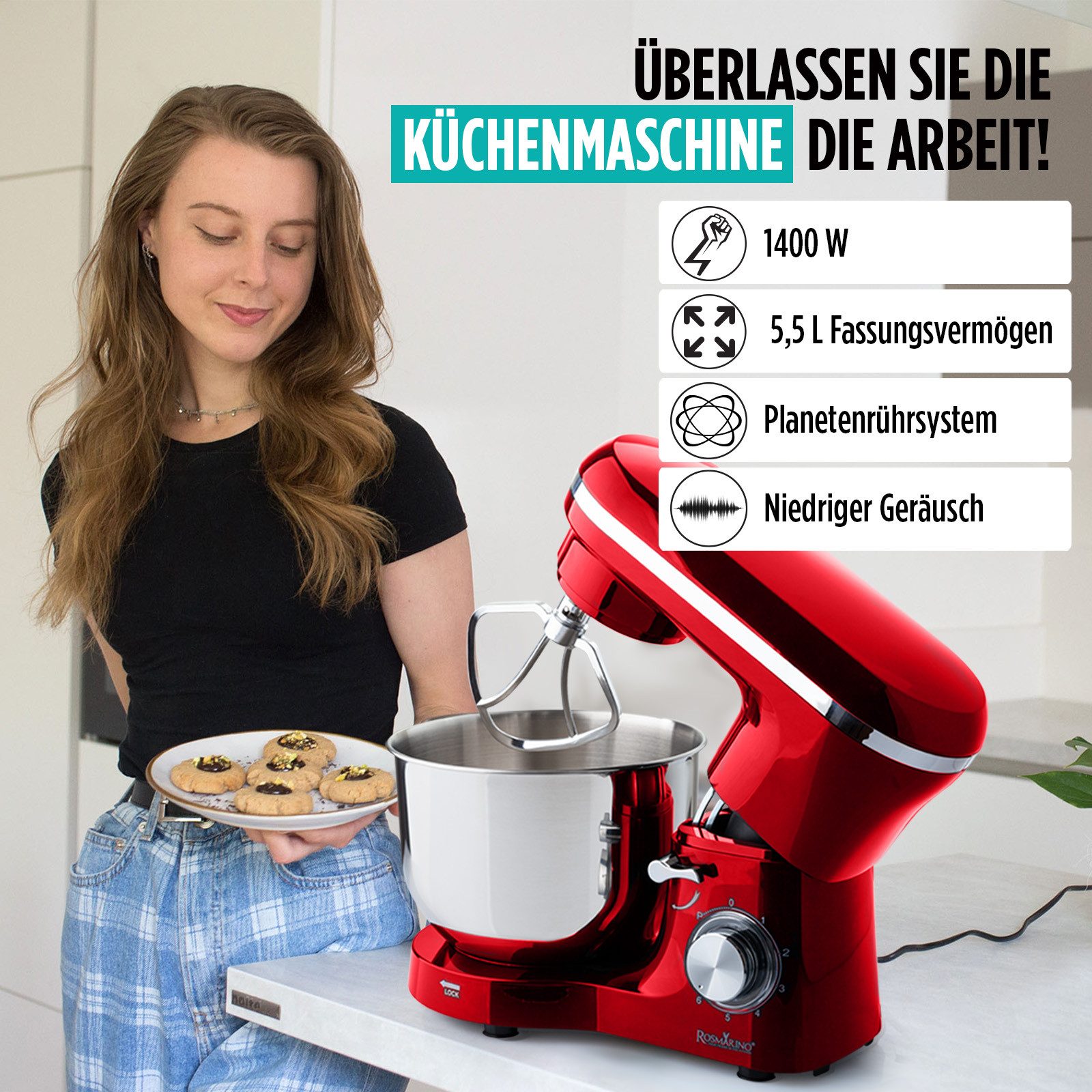 ROSMARINO Küchenmaschine, 1400,00 W