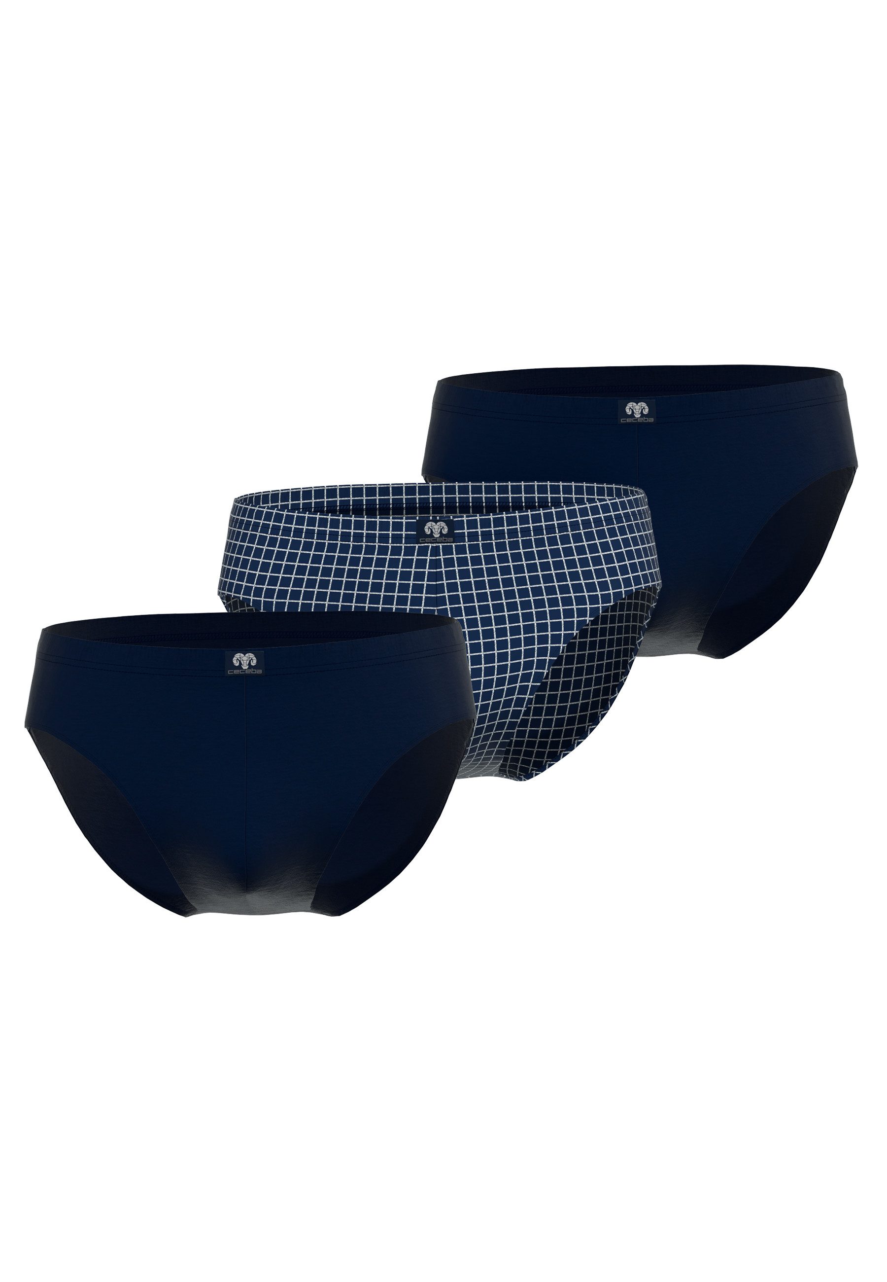 CECEBA Slip CECEBA Herren Slip blau längsgestreift 3er Pack (3-St)