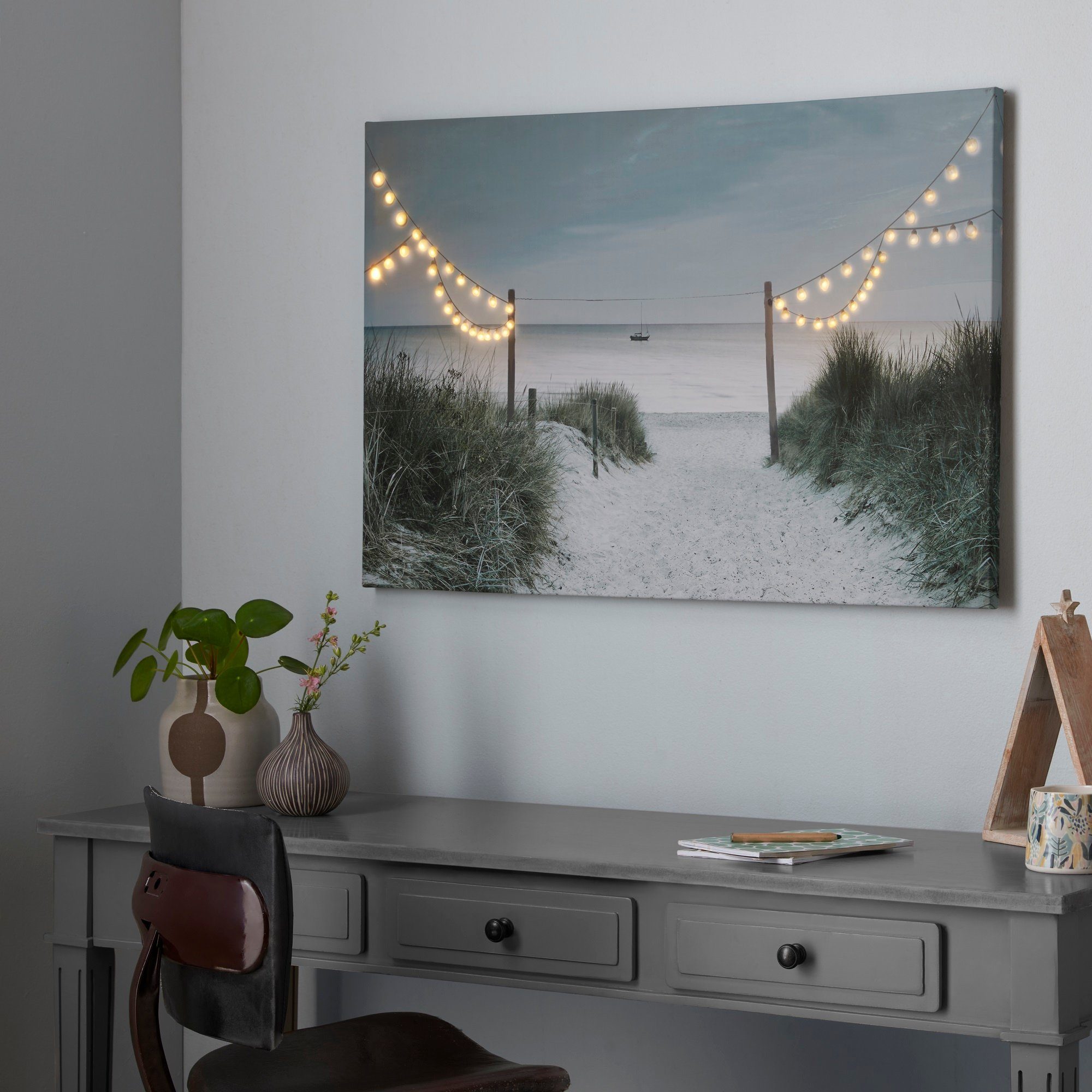 LED-Bild Strand LED 60x90cm