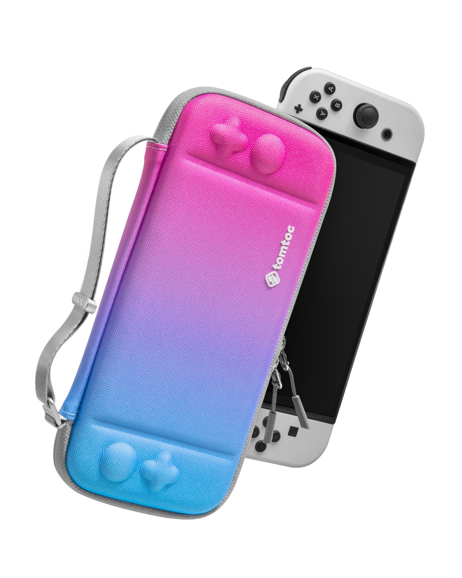 tomtoc Spielekonsolen-Tasche Nintendo Switch OLED Tasche, Rundumschutz Nintendo Switch / OLED Slim Protective Case mit 10 Spiele Galaxie