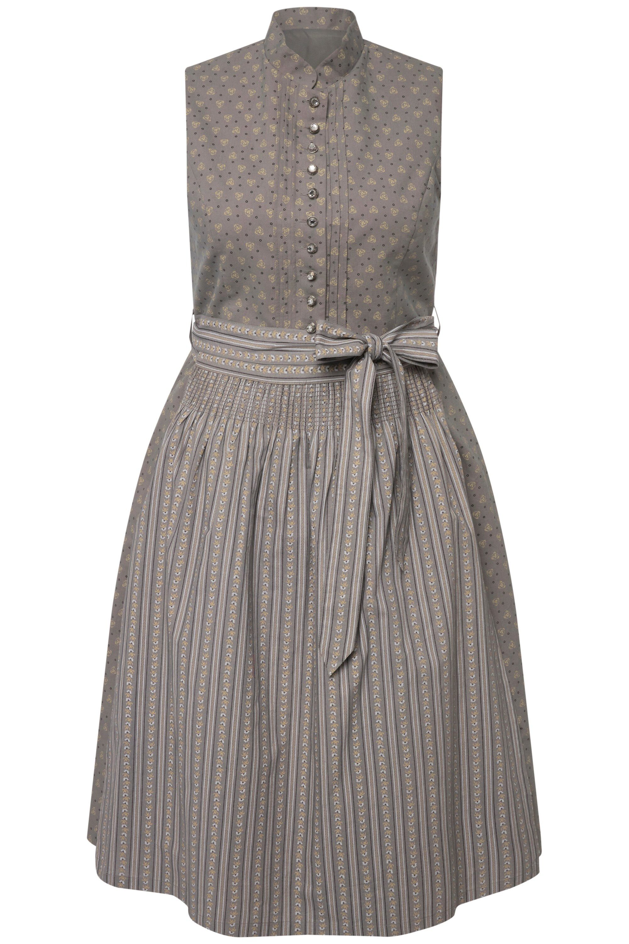 Ulla Popken Dirndl Dirndl Biesen Schmuckknöpfe Stehkragen ärmellos günstig online kaufen
