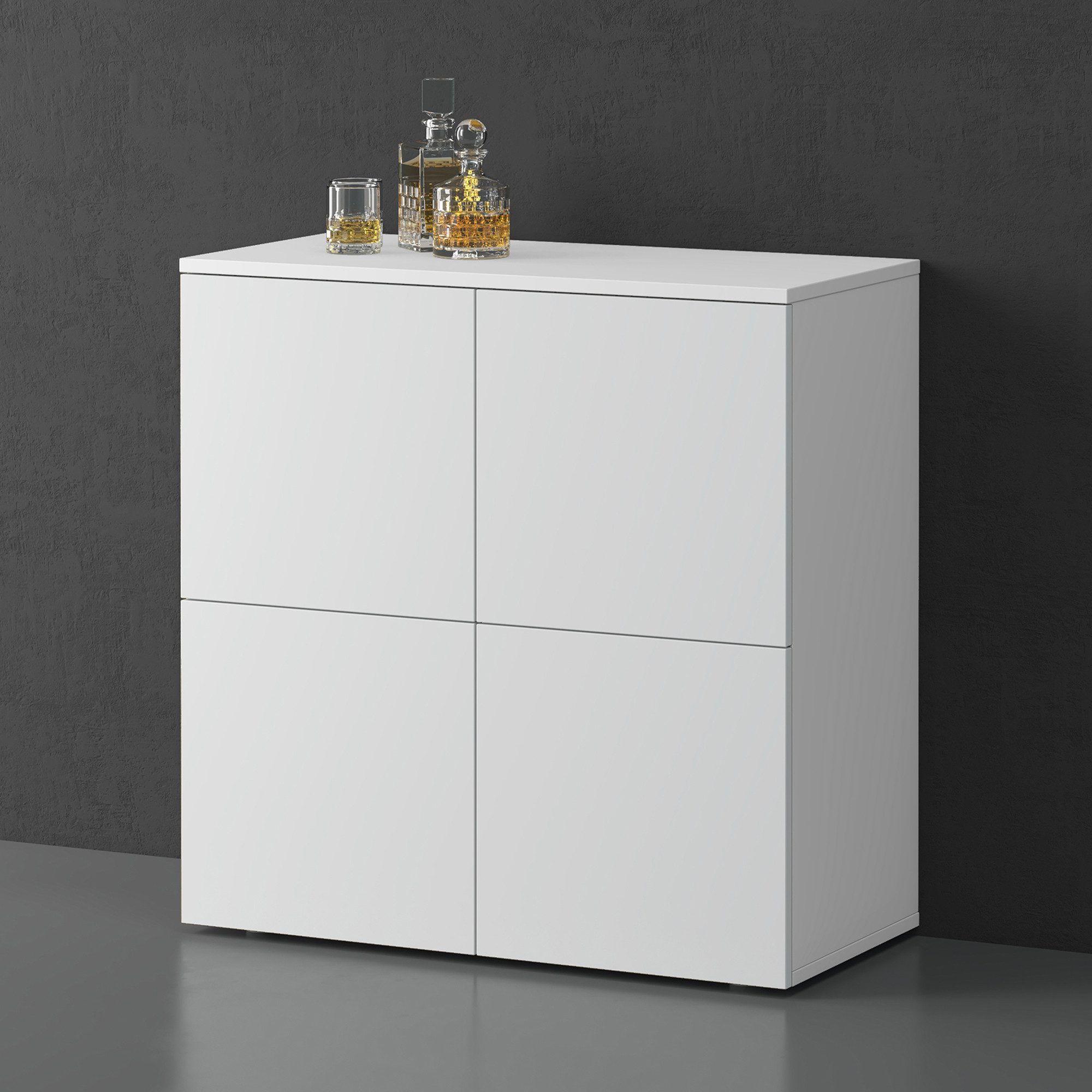 doporro Sideboard Kommode Möbel Mehrzweckschrank Push-to-Open Aufbewahrungsschrank – Bild 2 von 5