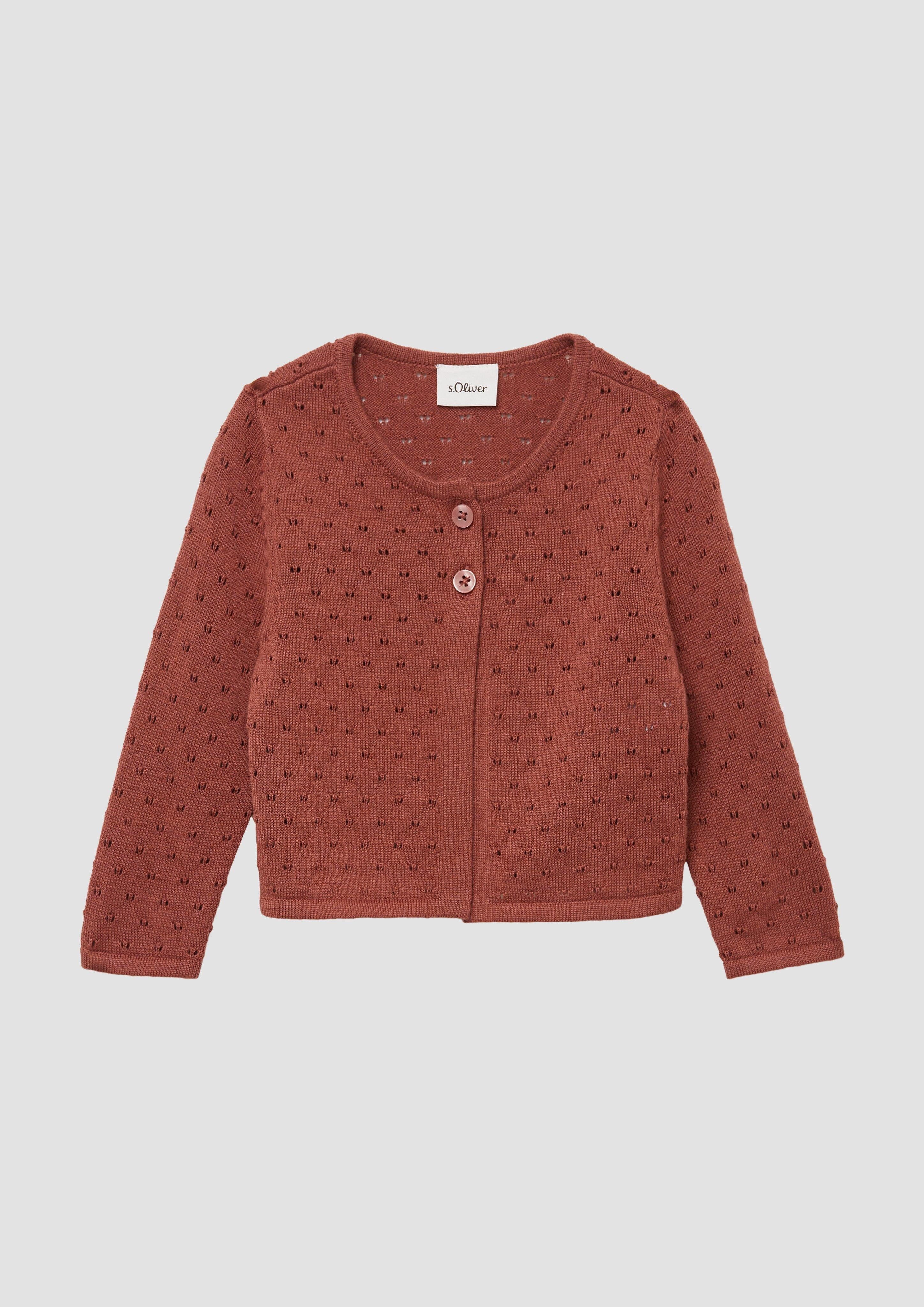 Strickjacke Verkürzter Cardigan aus Ajourstrick