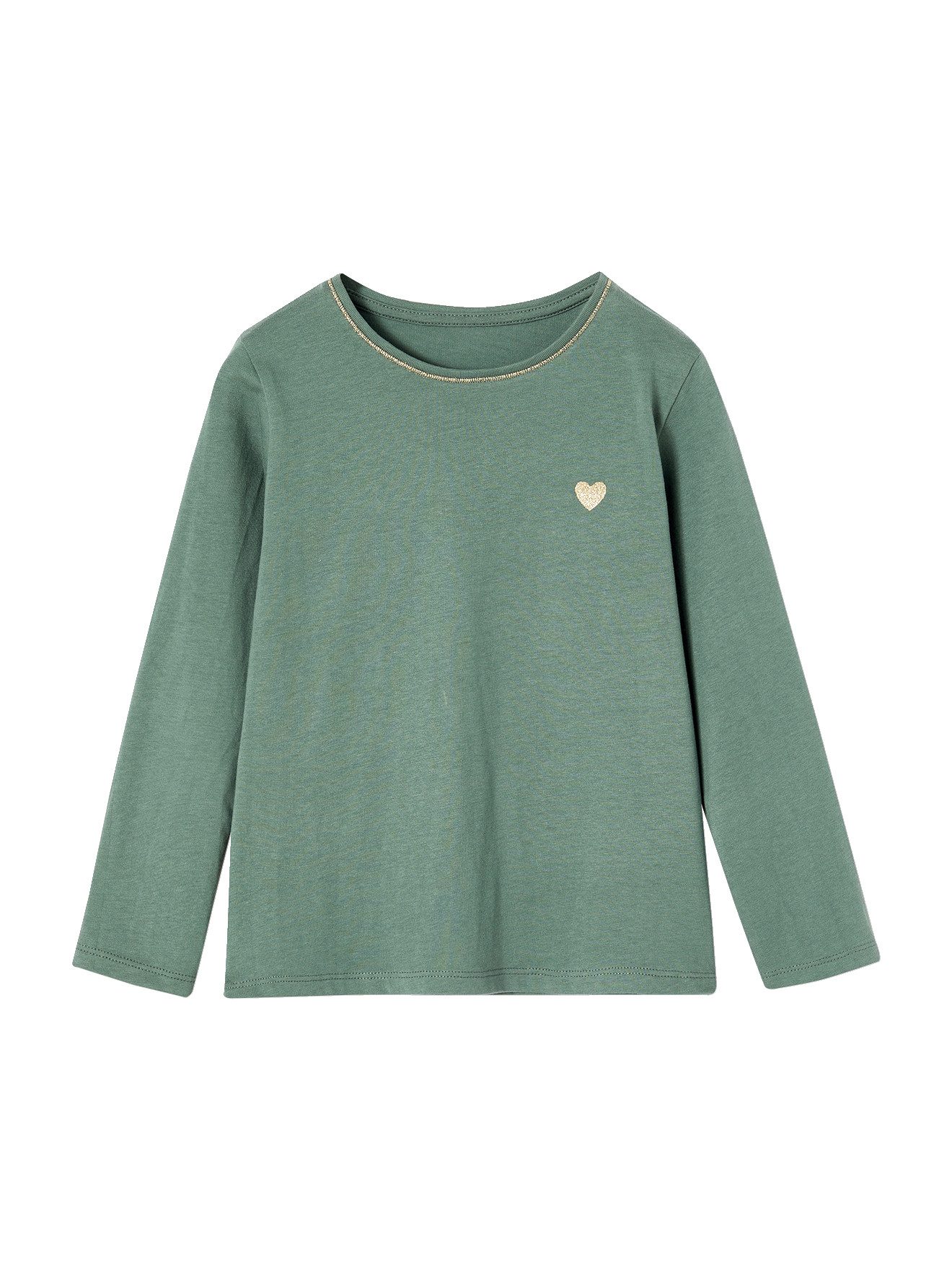 Langarmshirt Mädchen Shirt mit Glitzerherz BASIC