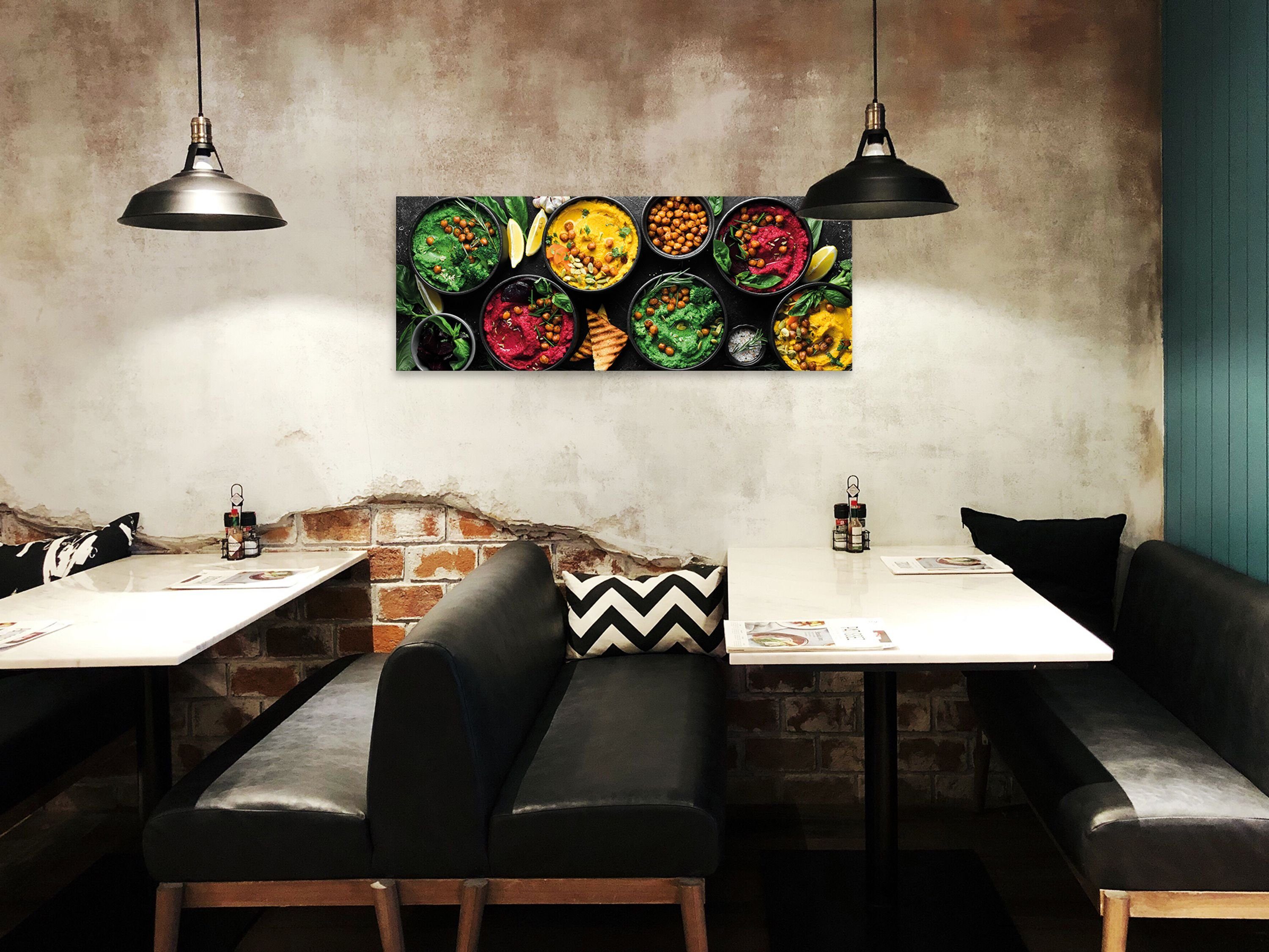 Glasbild bunt Glasbild artissimo Bild Essen aus Speisen Trinken: Küche Glas Essen und 80x30cm Bowls, Orientalische Küchenbild