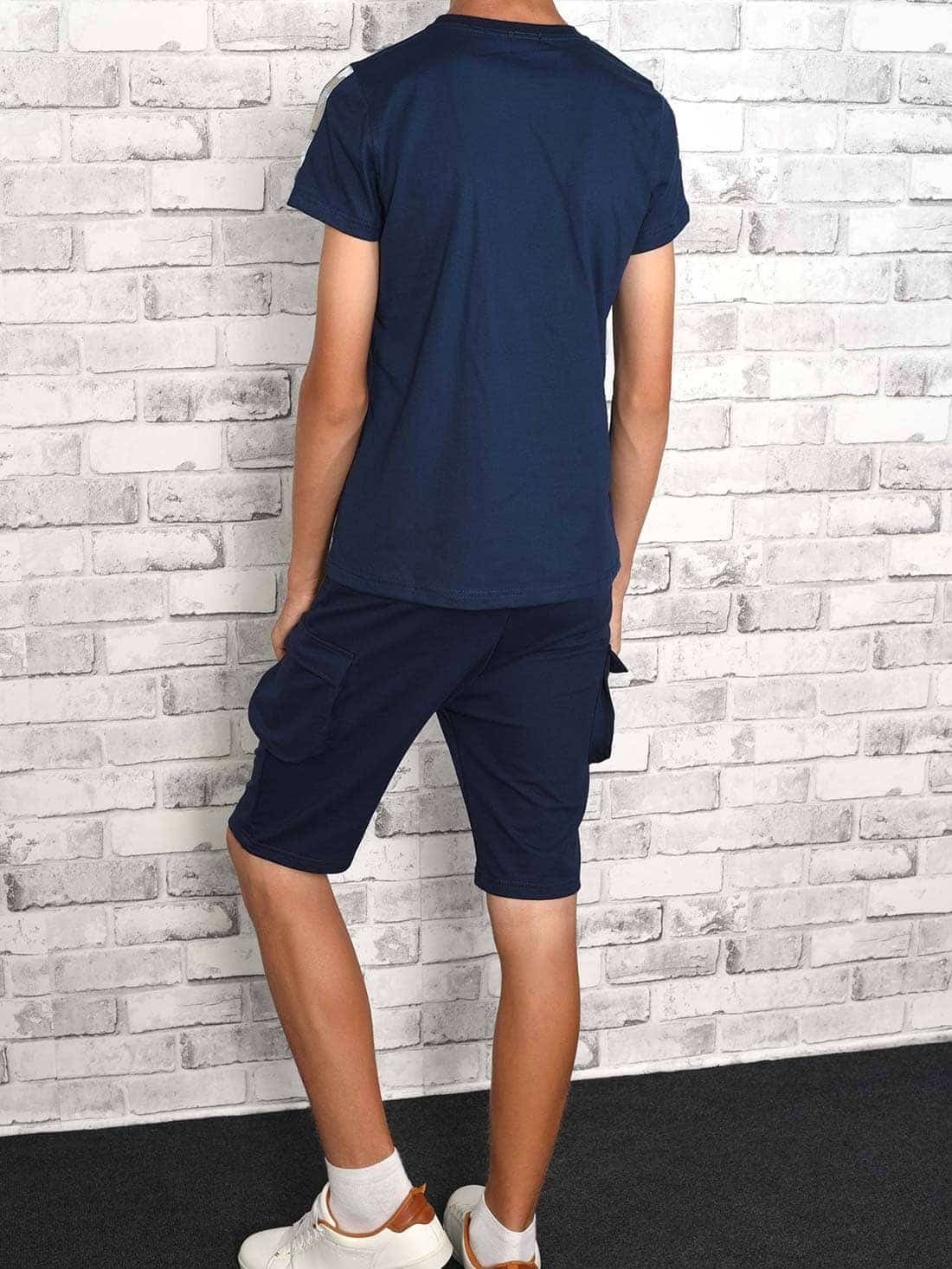 / Jungen BEZLIT Shorts Sommer Cargo casual Set und Shorts Navy T-Shirt (1-tlg) T-Shirt Navy &