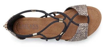 LASCANA Sandale Sandalette, Sommerschuh mit raffinierten Riemchen VEGAN