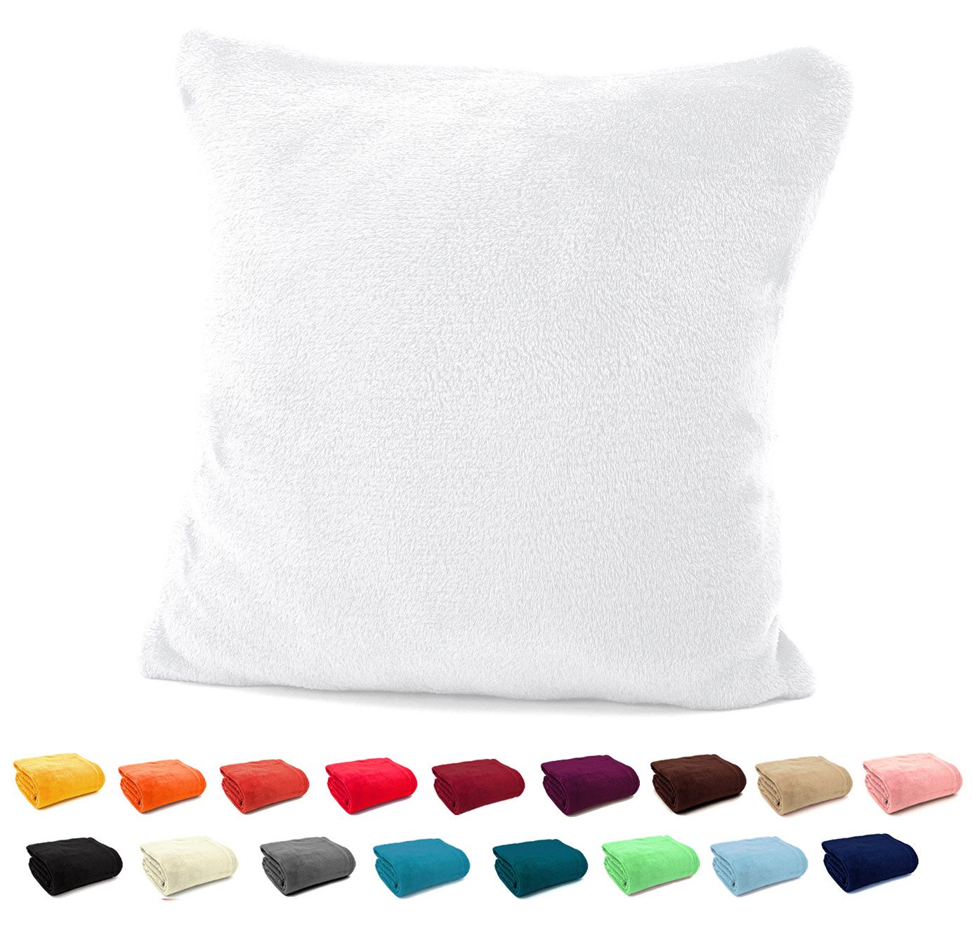 heimtexland Dekokissen Flanell Soft Kuschelkissen Plüsch Kissenbezug, super weich und flauschig, Allergiker geeignet, atmungsaktiv