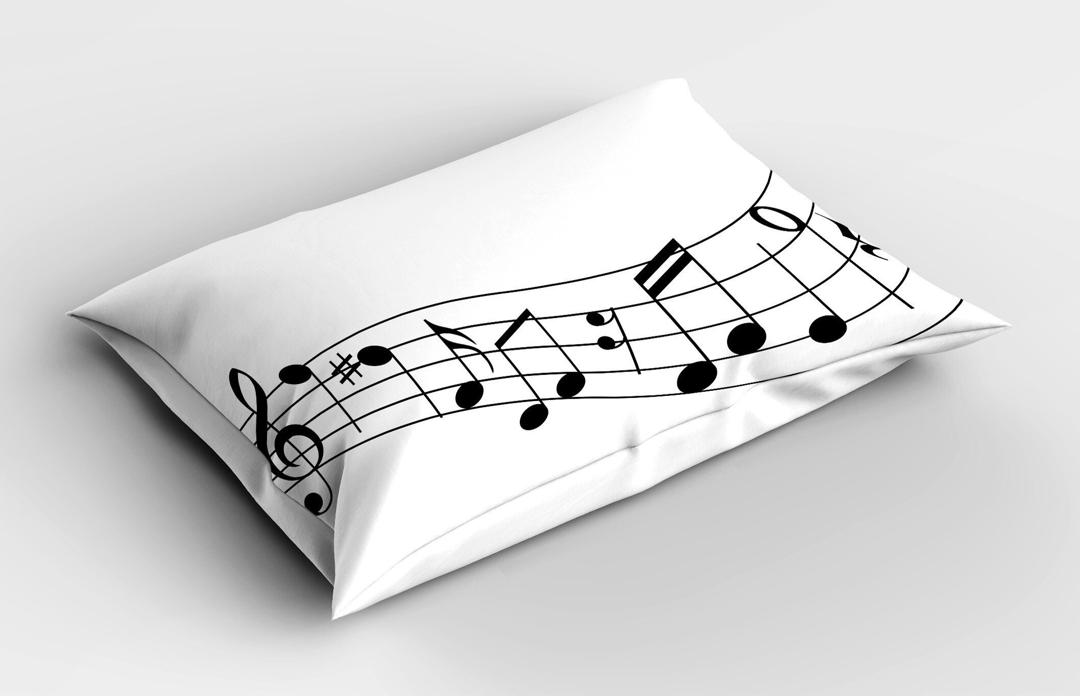 Gedruckter Kissenbezüge Standard Design Dekorativer (1 Size Abakuhaus Stück), Musiknote von Kopfkissenbezug, Sounds Graphic