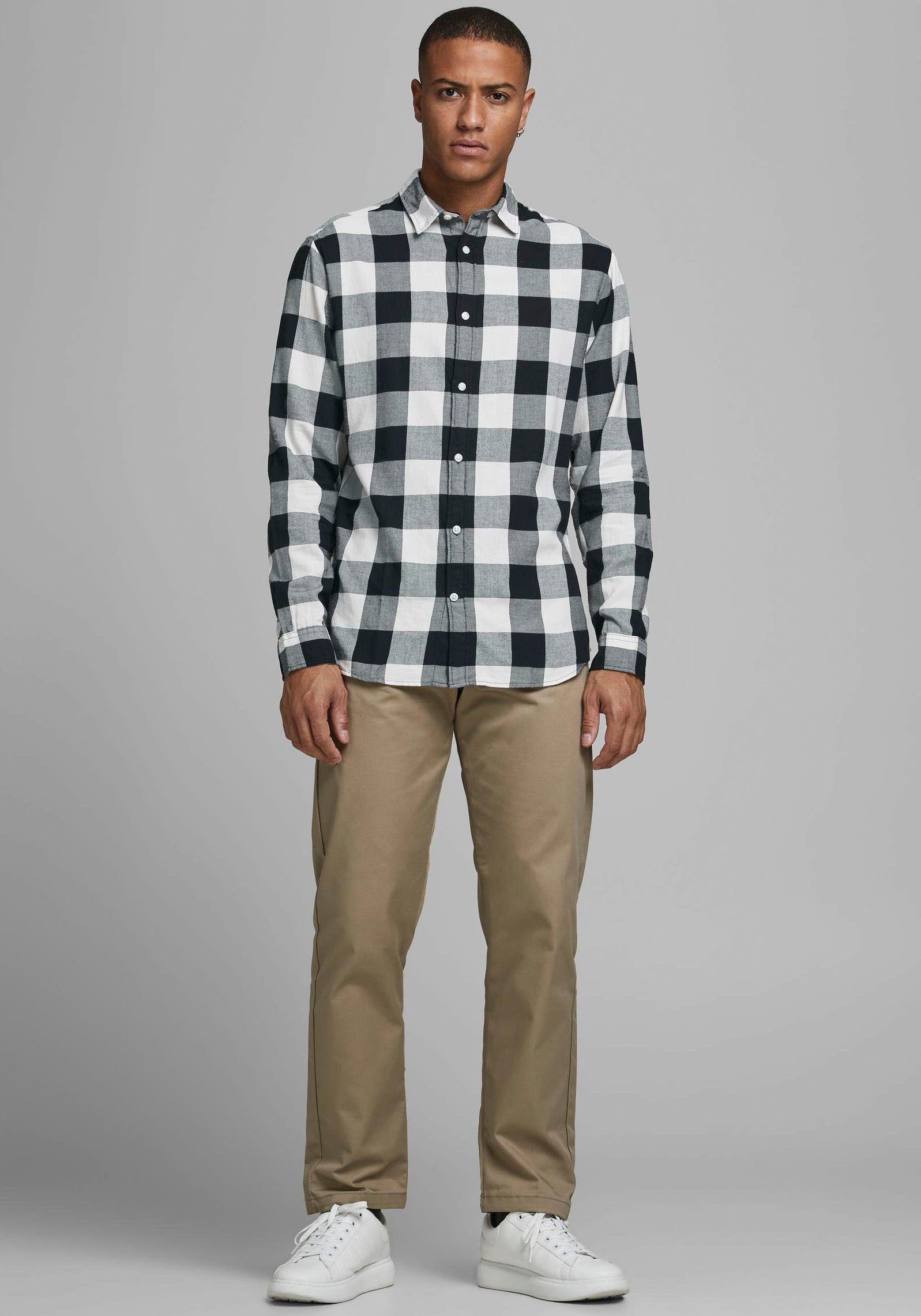 Jack & Jones Langarmhemd JJEGINGHAM TWILL SHIRT L/S NOOS
