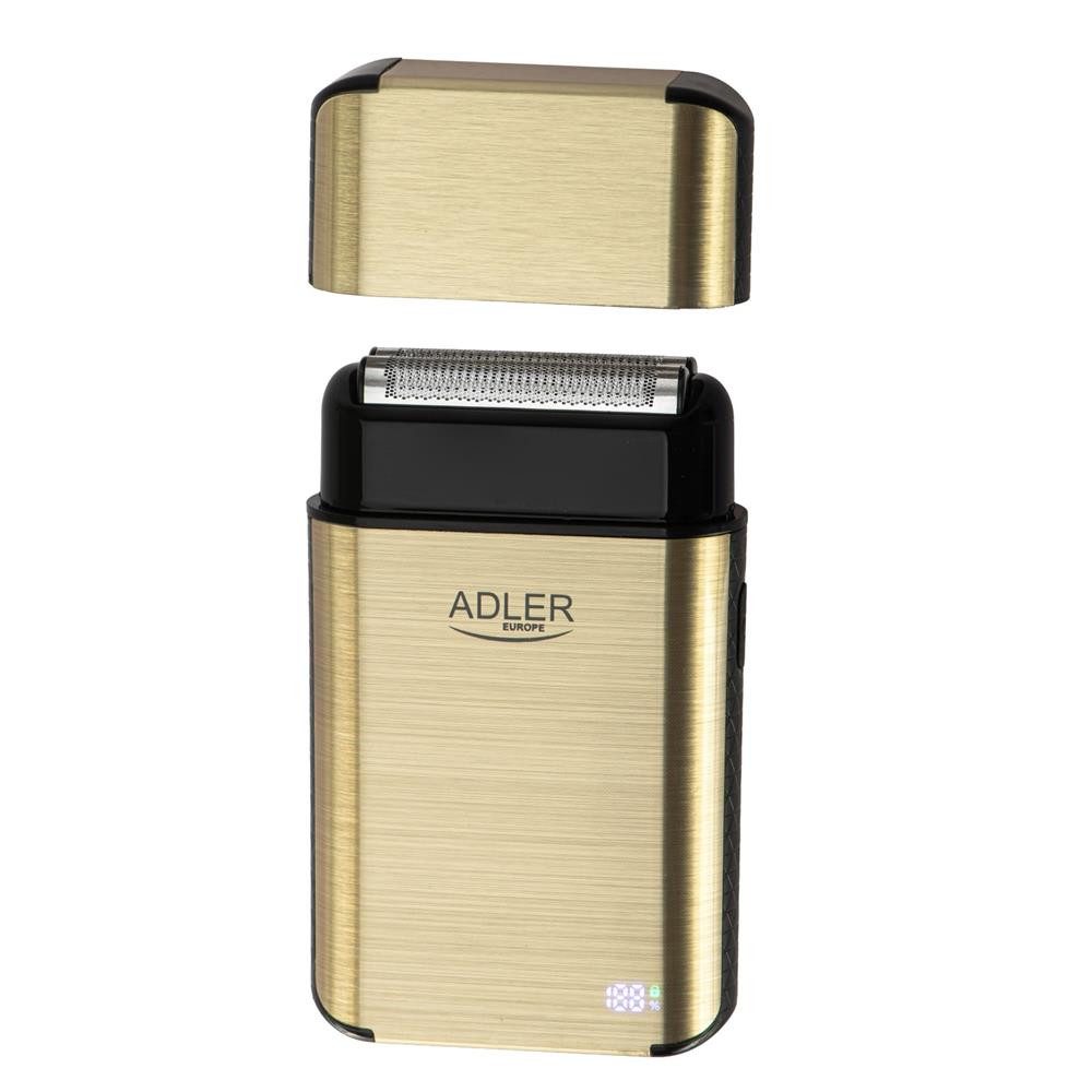 ADLER EUROPE Elektrorasierer AD 2948 Dual-Folienrasierer mit IPX6, LED, USB-C, 80 Min Laufzeit, 3 W, Unter fließendem Wasser abspülbar, abnehmbarer Scherkopf, Reinigungsbürste, Rasierer mit Bürste, Anleitung, Klingenschutz und USB-C-Kabel, Edelstahlklinge, 0,05-mm-Rasur, 5.800 U/min, Netzbetrieb, ABS-Gehäuse