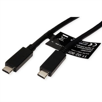 ROLINE USB 3.2 Gen 2 Kabel, C-C, ST/ST USB-Kabel, USB Typ C (USB-C) Männlich (Stecker), USB Typ C (USB-C) Männlich (Stecker) (50.0 cm), 10Gbit/s, Emark, 100W