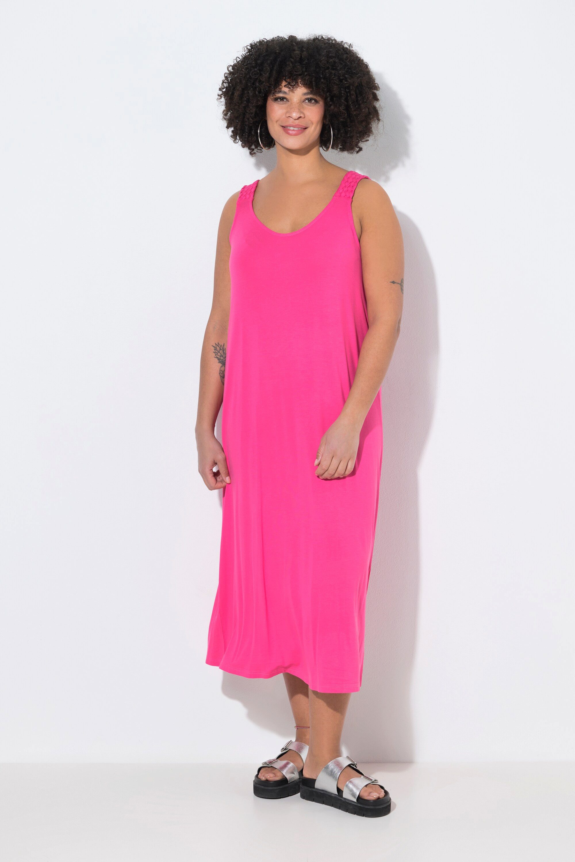 Angel of Style Jerseykleid Kleid A-Linie geflochtene Träger