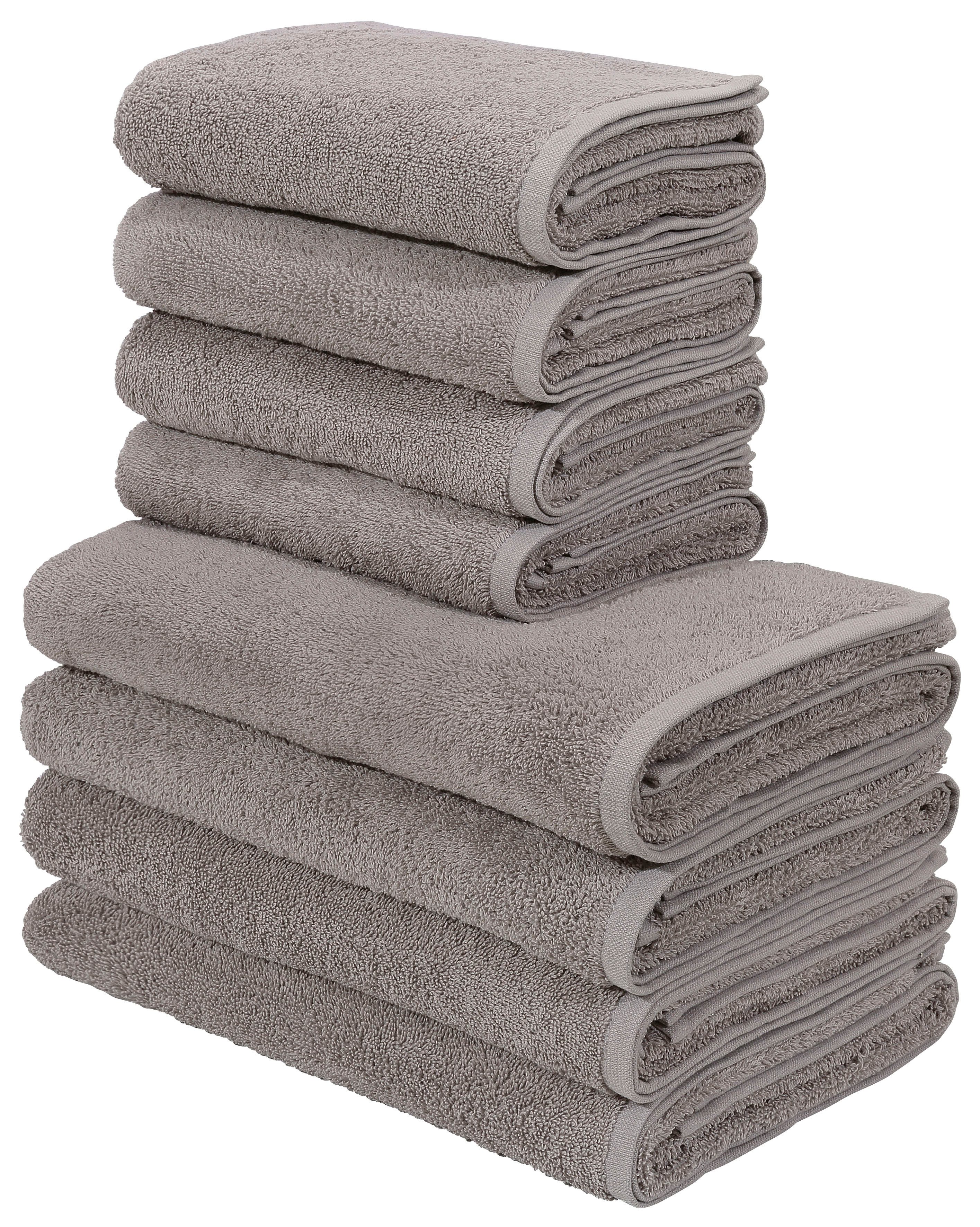 OTTO home Handtuch Set Merida, 4 Duschtücher 70x140cm, 4 Handtücher 50x100cm, Frottier (8-St), kuschelig weich, einfarbig, 100% Baumwolle