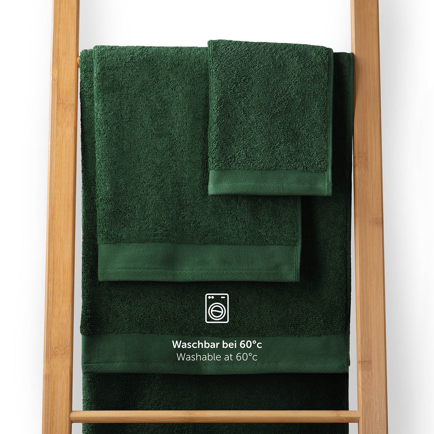 Blumtal Handtuch Set Blumtal 10 Teilig - Handtücher Set 100% Baumwolle, weich und saugstark, Frottee (10er Set, 10-St), 2 Bad 70x140, 4 Hand 50x100, 2 Gäste 30x – Bild 2 von 5