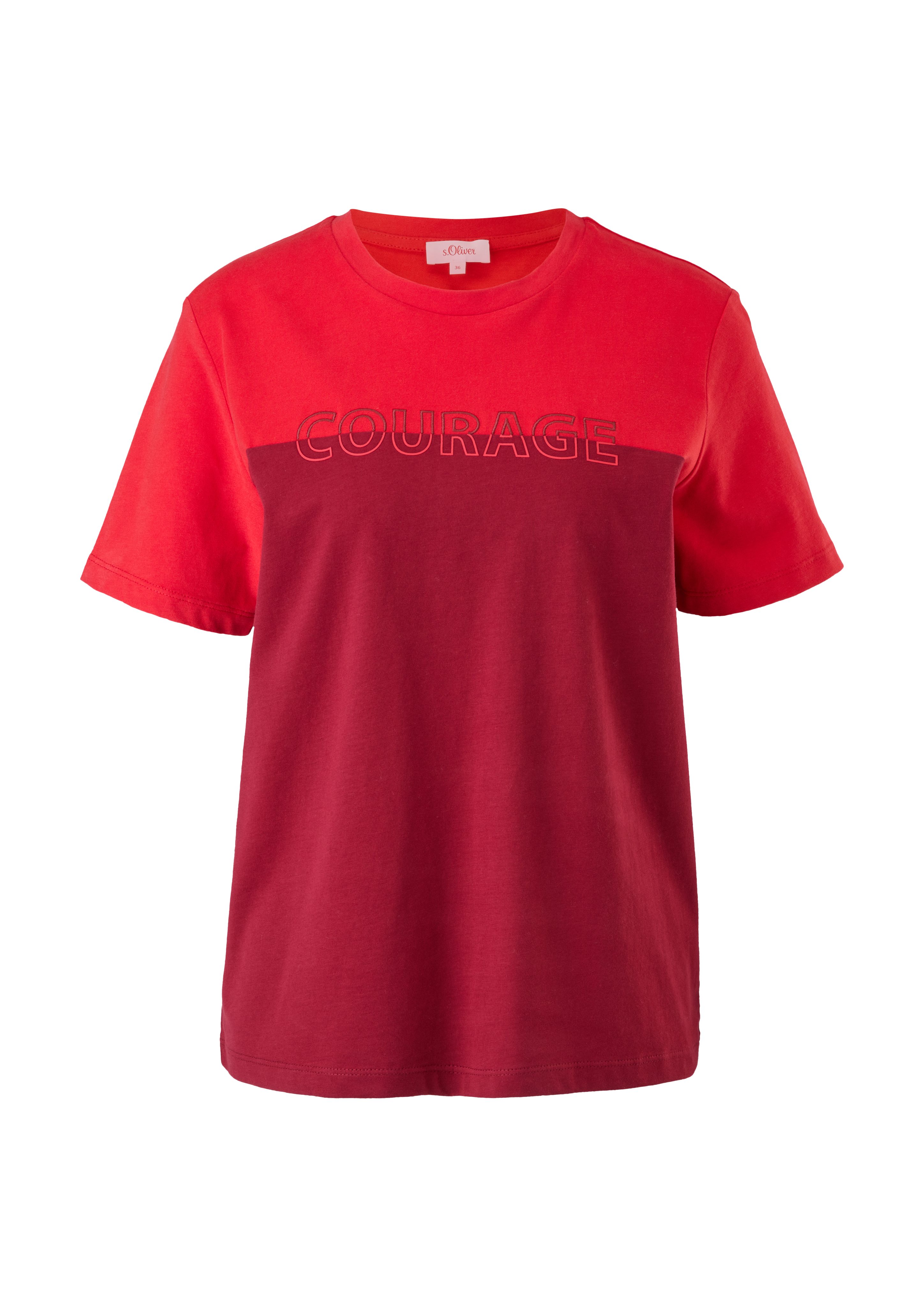 s.Oliver Kurzarmshirt Colour Blocking-Shirt Stickerei
