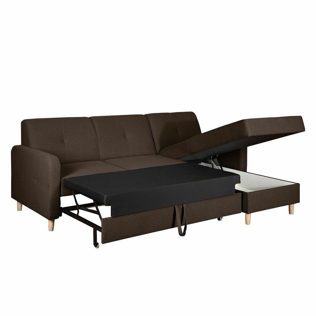 JVmoebel Sofa, Design Ecksofa Schlafsofa Polster Couch Leder Bettfunktion Textil