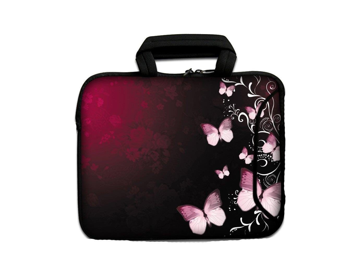 wortek Laptoptasche für Laptops Butterfly 15,4", mit Wasserabweisend, Zubehörfach, inkl. Rot, bis Schwarz Tragegriff