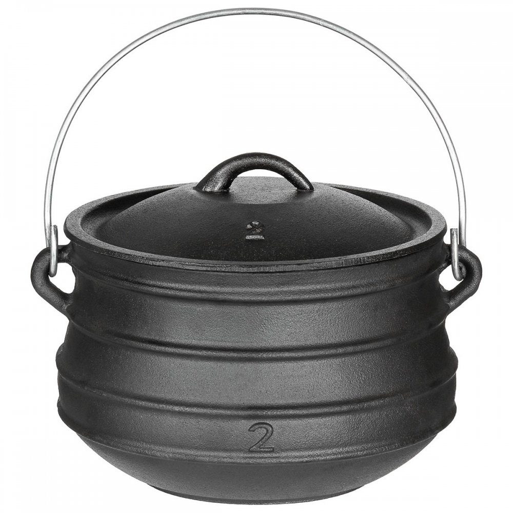 MFH Grilltopf Fox Outdoor Topf, Gusseisen, ca. 5 l, Gusseisen (Set, 2-tlg.,  1 Topf, 1 Deckel) | Grilltöpfe