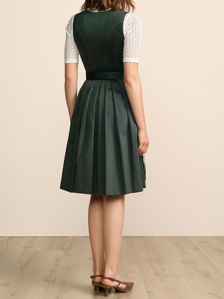 Krüger Madl Dirndl Dirndl Lovira 60cm Länge dunkelgrün