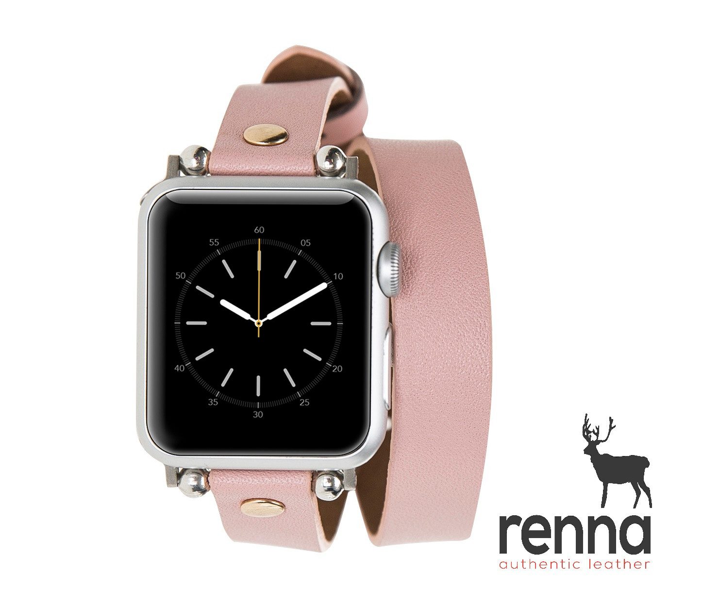 Renna Leather Smartwatch-Armband Double Tour Leder Band für Apple Watch 11/10/9-1/Ultra 3-1/SE3-1
