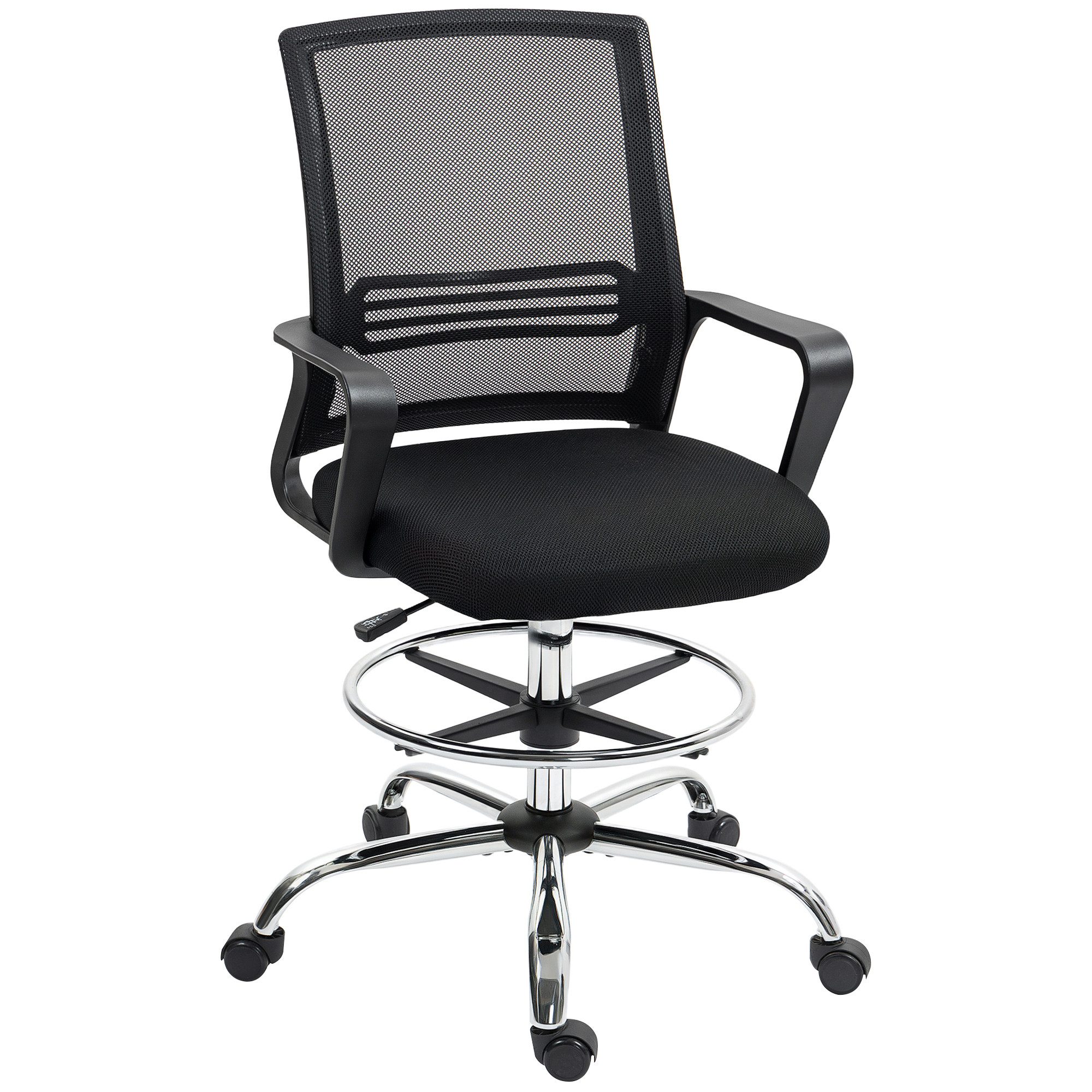 HOMCOM Schreibtischstuhl Drehbarer Zeichenstuhl (Ergonomischer Bürostuhl günstig online kaufen